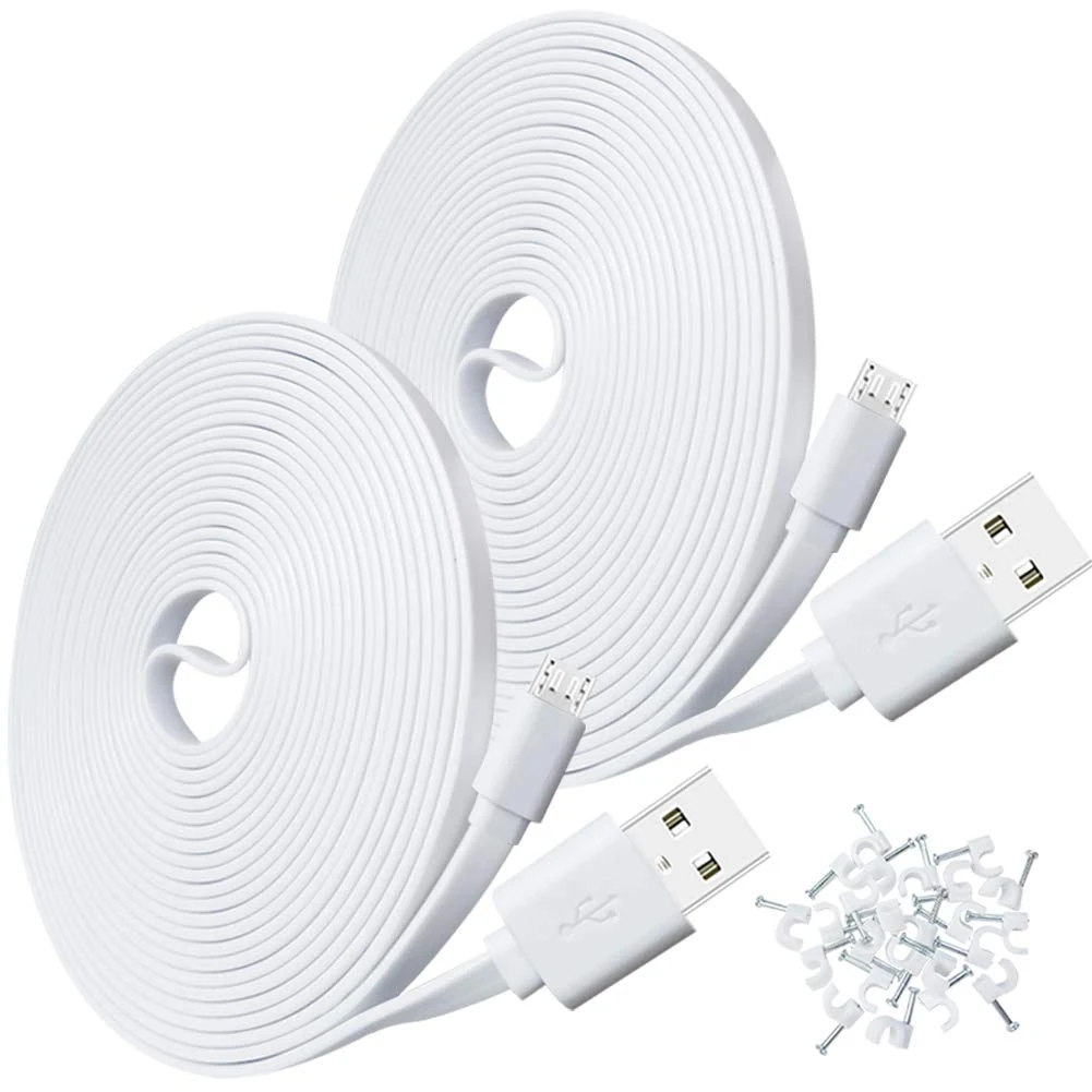 SCOVEE 2-Pack 10FT USB Power Extension Cable for Wyze Cam,WyzeCam