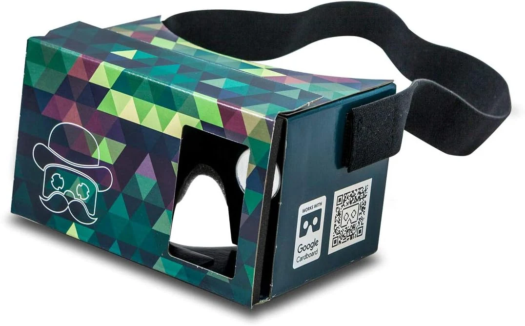 POP! Cardboard Google Cardboard with Free Head Strap and Cushion for Android and iPhone, Fits Every Phone, Including Lenses, 3D VR Glasses Virtual Reality Viewer VR Goggles