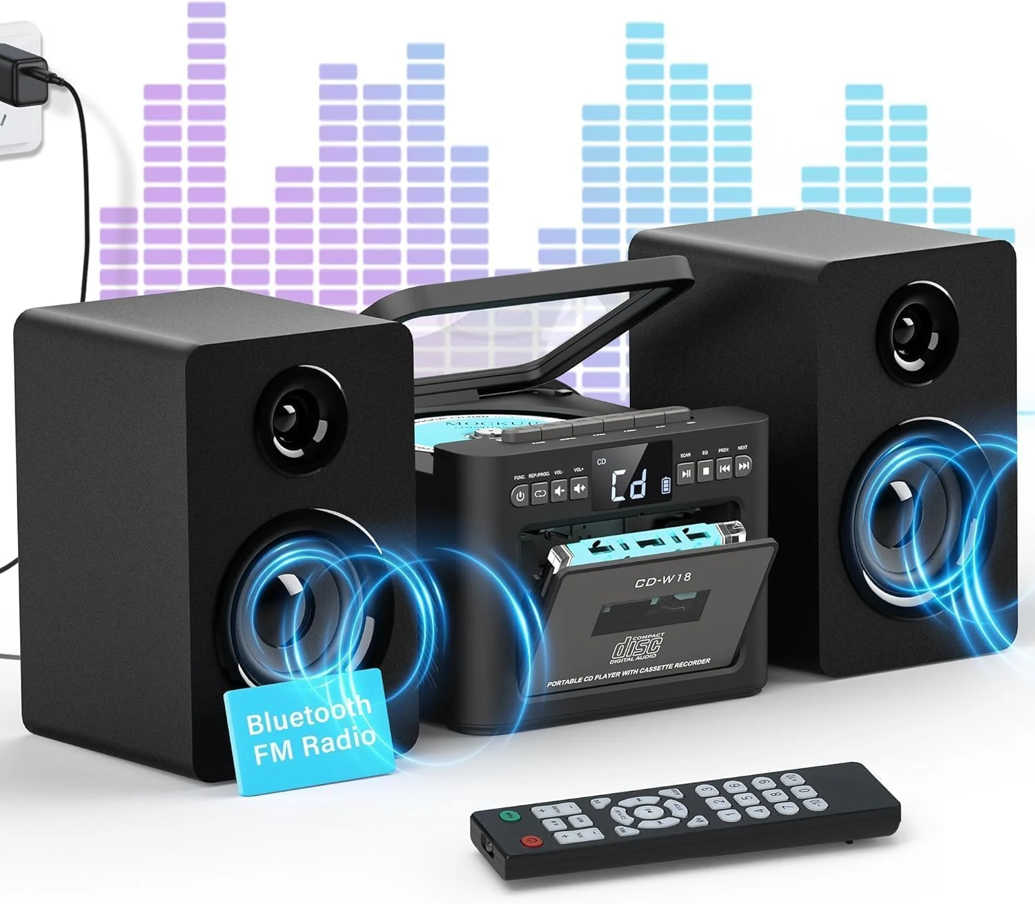 Greadio Stereo System for Home with Boombox CD and Cassette
