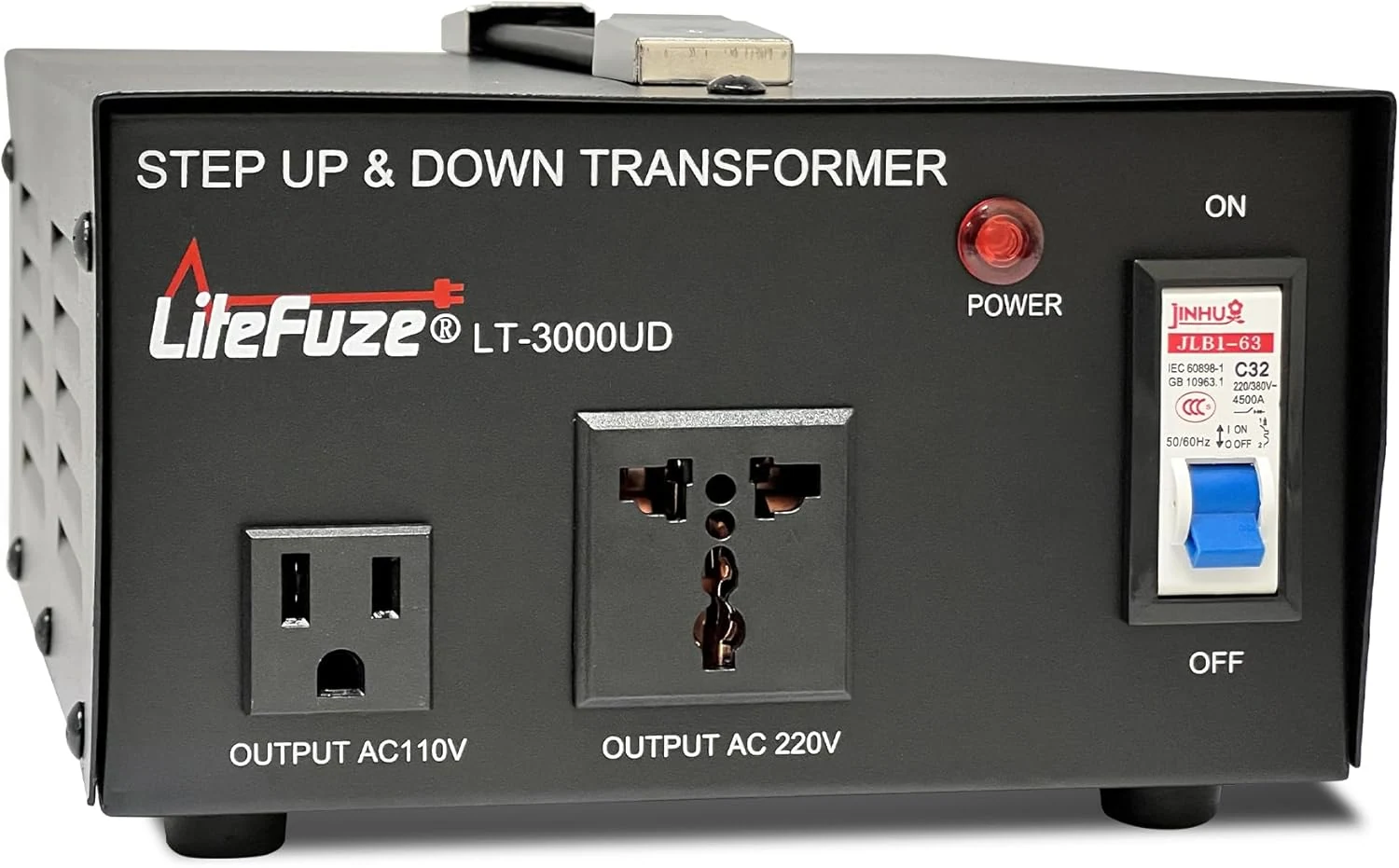 LiteFuze 3000 Watt Voltage Converter Transformer Step Up/Down - 110v to 220v / 220v to 110v