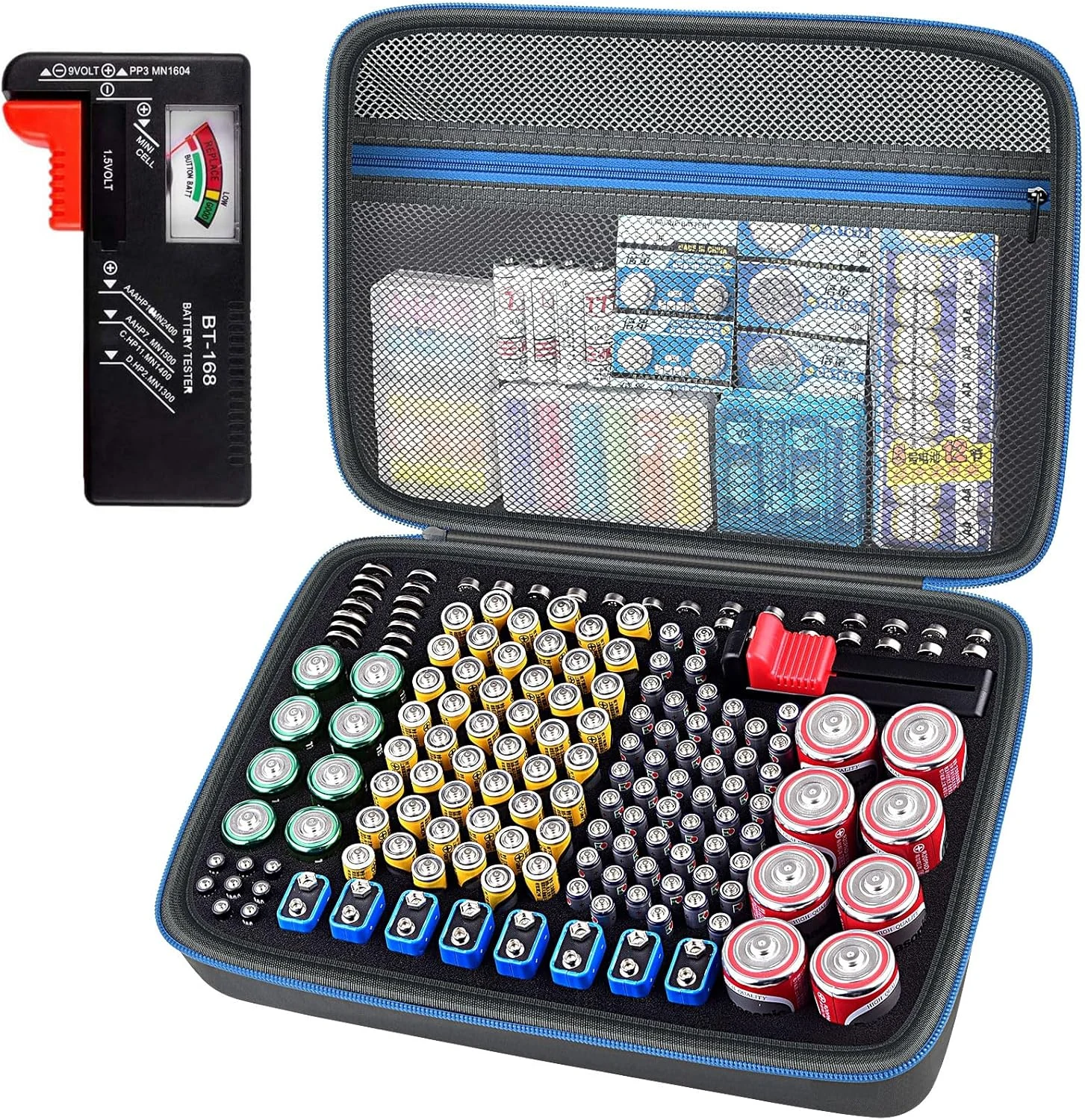 ALKOO Battery Organizer Storage Case with BT-168 Tester