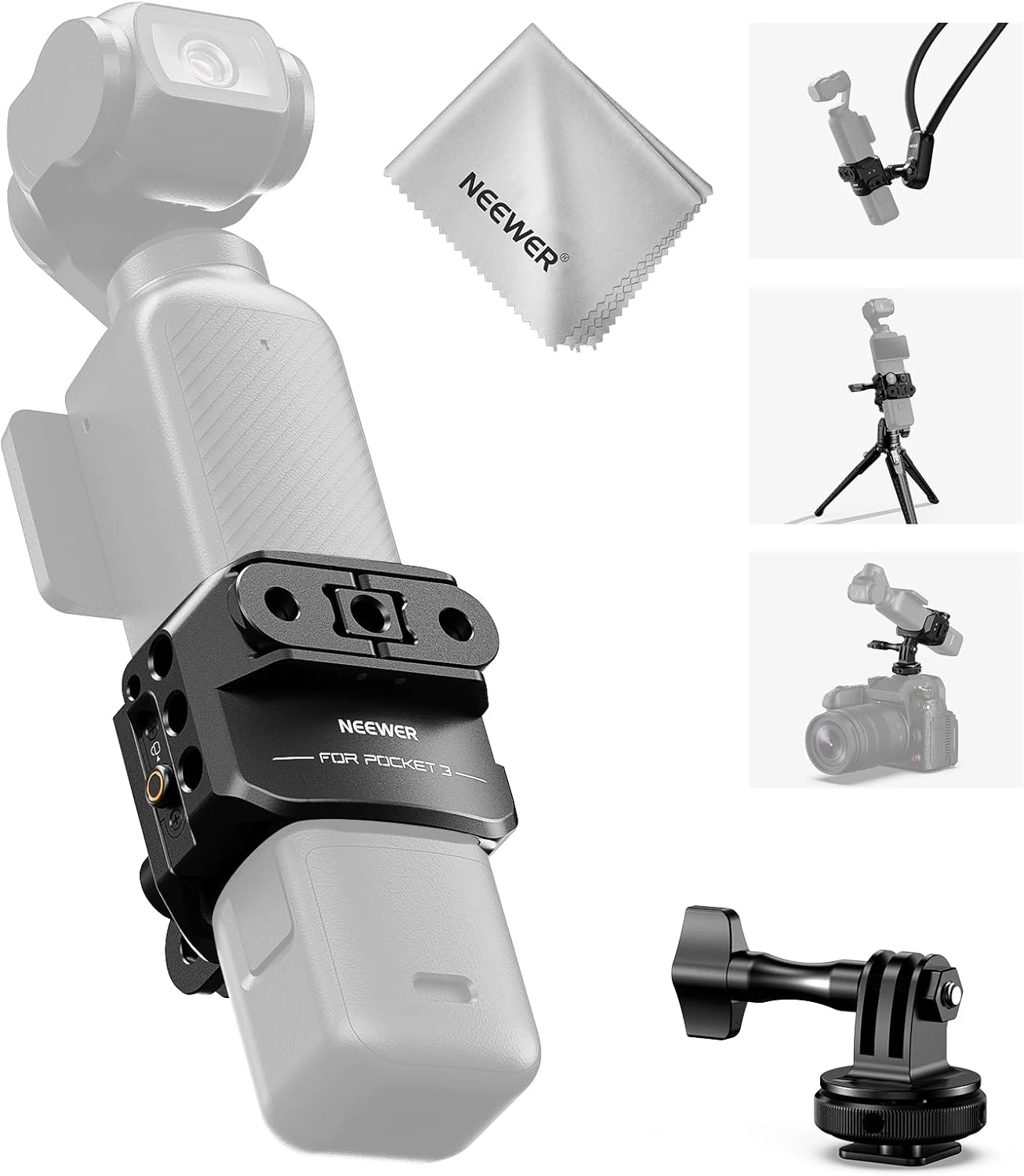 NEEWER Pocket 3 Cage Compatible with DJI Osmo Pocket 3 & Creator Combo Accessories (AC009)