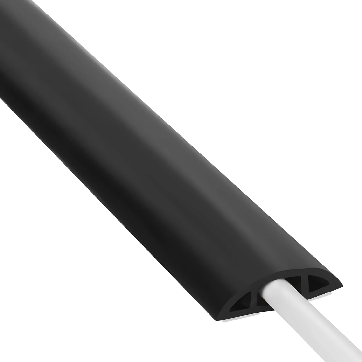 ZhiYo Floor Cord Cover 4ft, Cord Hider Floor Black, Cable Management Cover Prevent Cable Trips