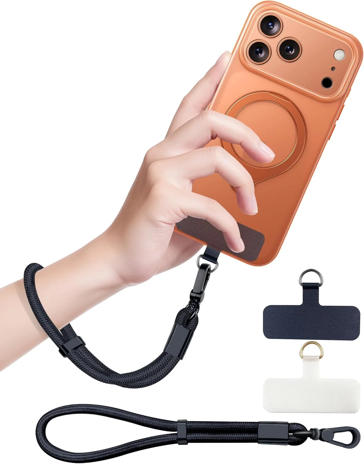 Phone Lanyard, Phone Wrist Strap for Cellphone Case, Adjustable Anti Theft Cell Phone Strap (Black)
