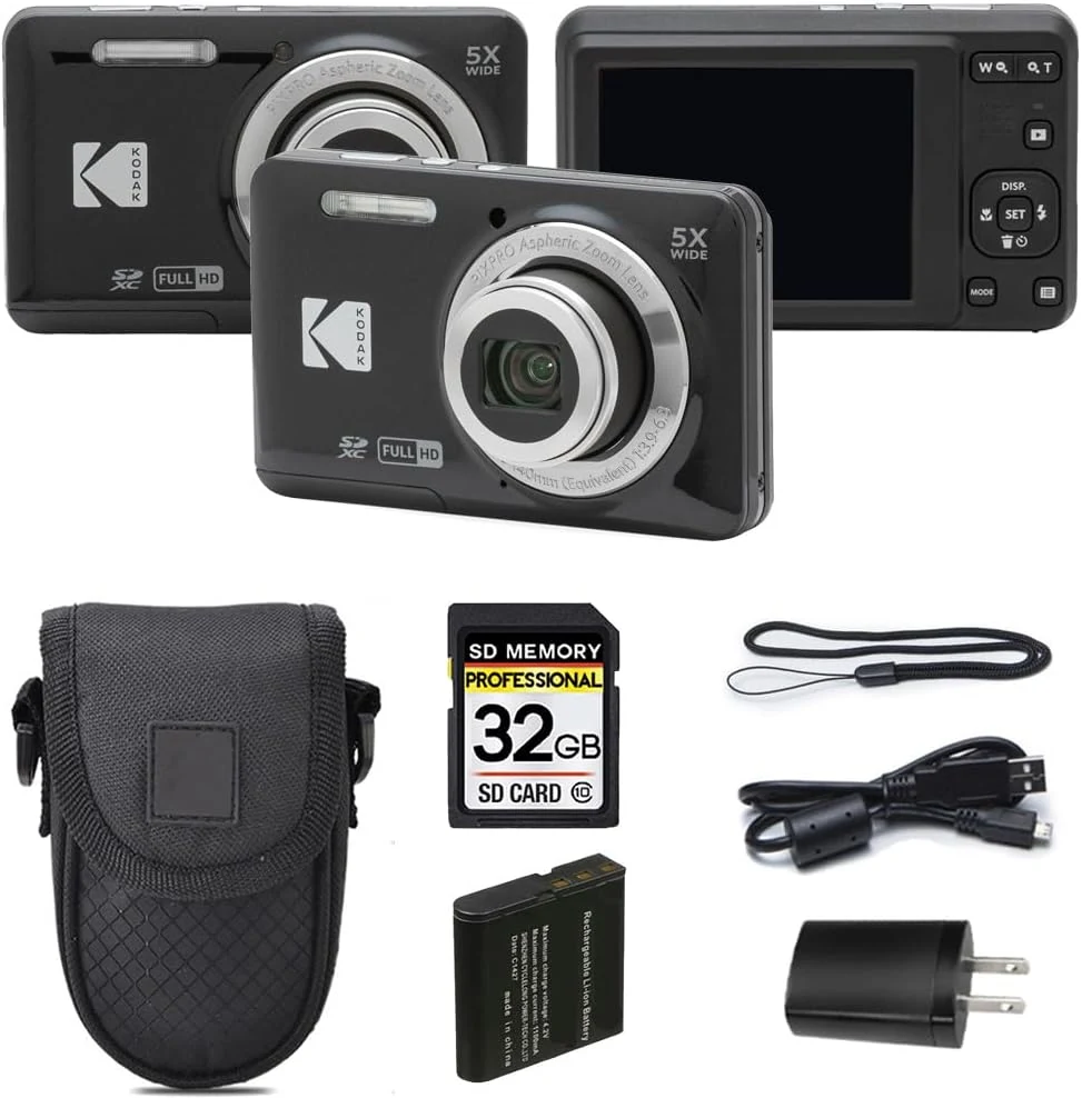Kodak PIXPRO FZ55 Digital Camera, 16MP Compact Point & Shoot, 5X Optical Zoom