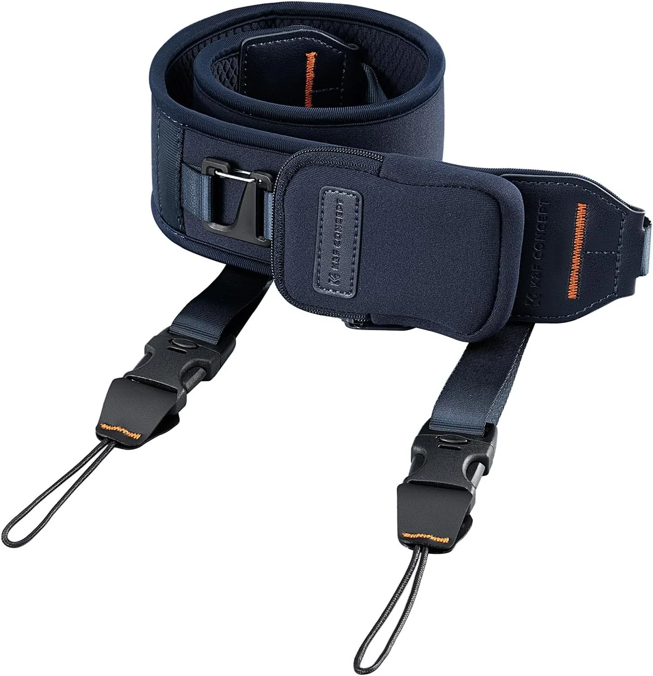 K&F CONCEPT Camera Neck Strap for Photographers, Soft Neoprene Adjustable Shoulder Belt with Zipped Pockets