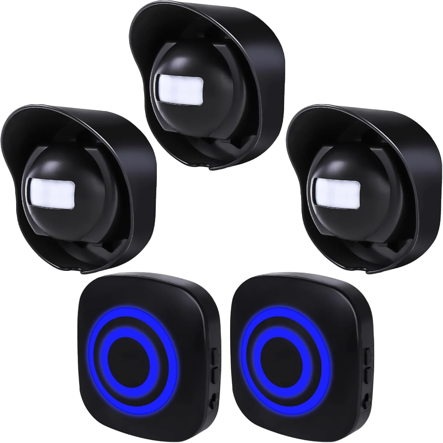 328ft Range Wireless Driveway Alarm Outside Weather Resistant Motion Sensor (2 Receiver, 3 PIR Detectors)