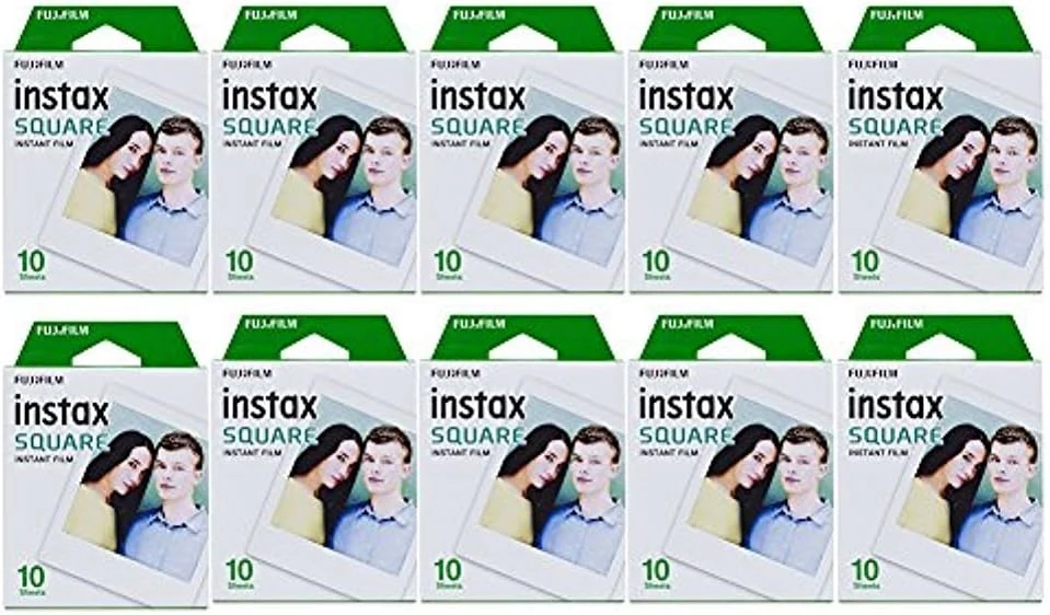 Fujifilm Square Instant Film 10 Pack (100 exposures) for SQ1, SQ6 & SQ10 Cameras