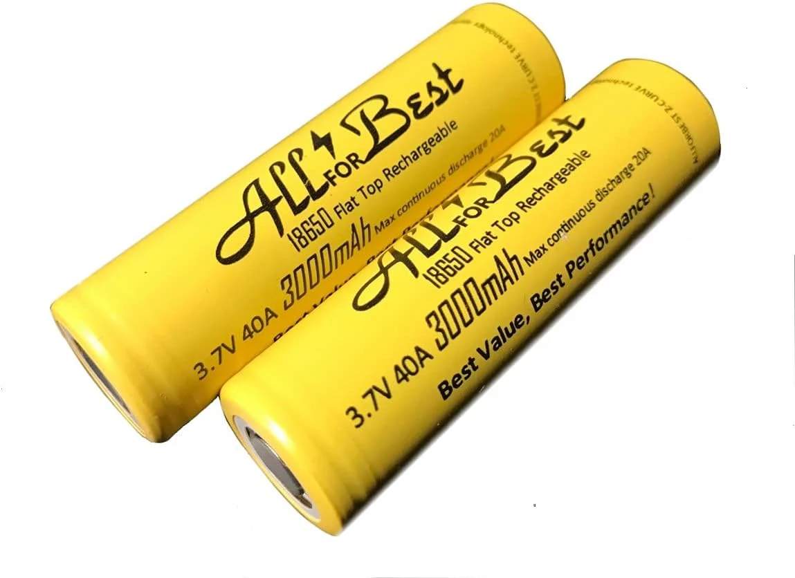 Genuine Flat Top AllForBest-3000mAh with SamSungCore Inside (2 Pack)