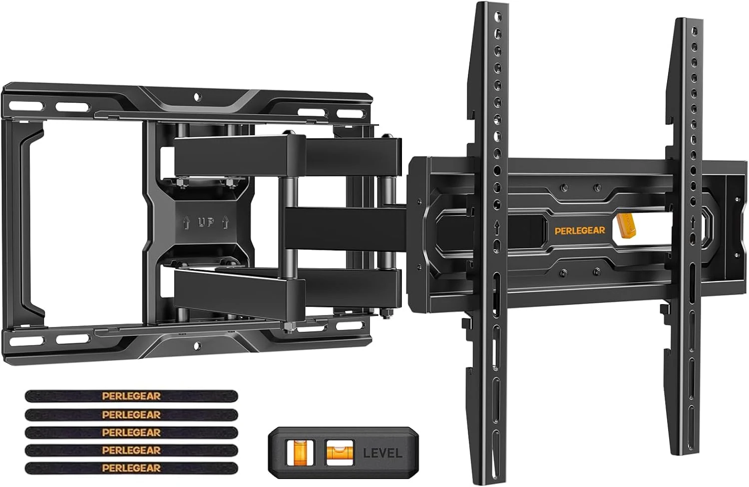 Perlegear Full Motion TV Wall Mount for 26-74 inch TVs, Height Adjustable TV Mount, PGMF21