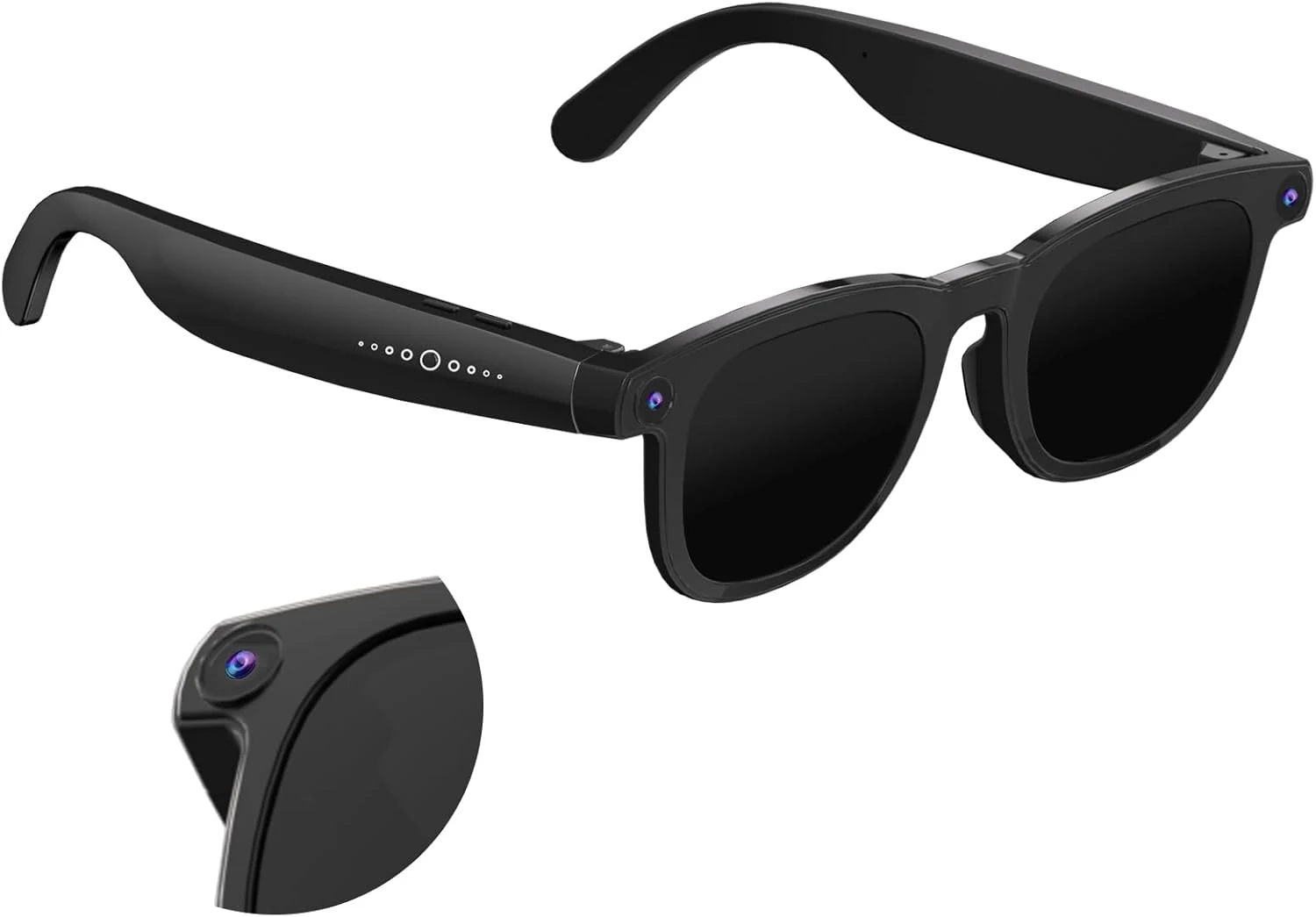 Zuzupord AI Smart Glasses with Camera (1080P, Anti-Shake, Translation, Bluetooth Calling)