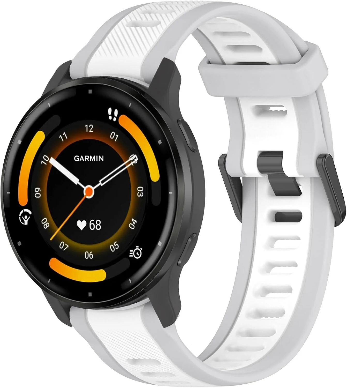 Stripe Silicone 18mm Band Compatible with Garmin Venu 3S / Venu 2S / Vivoactive 4S