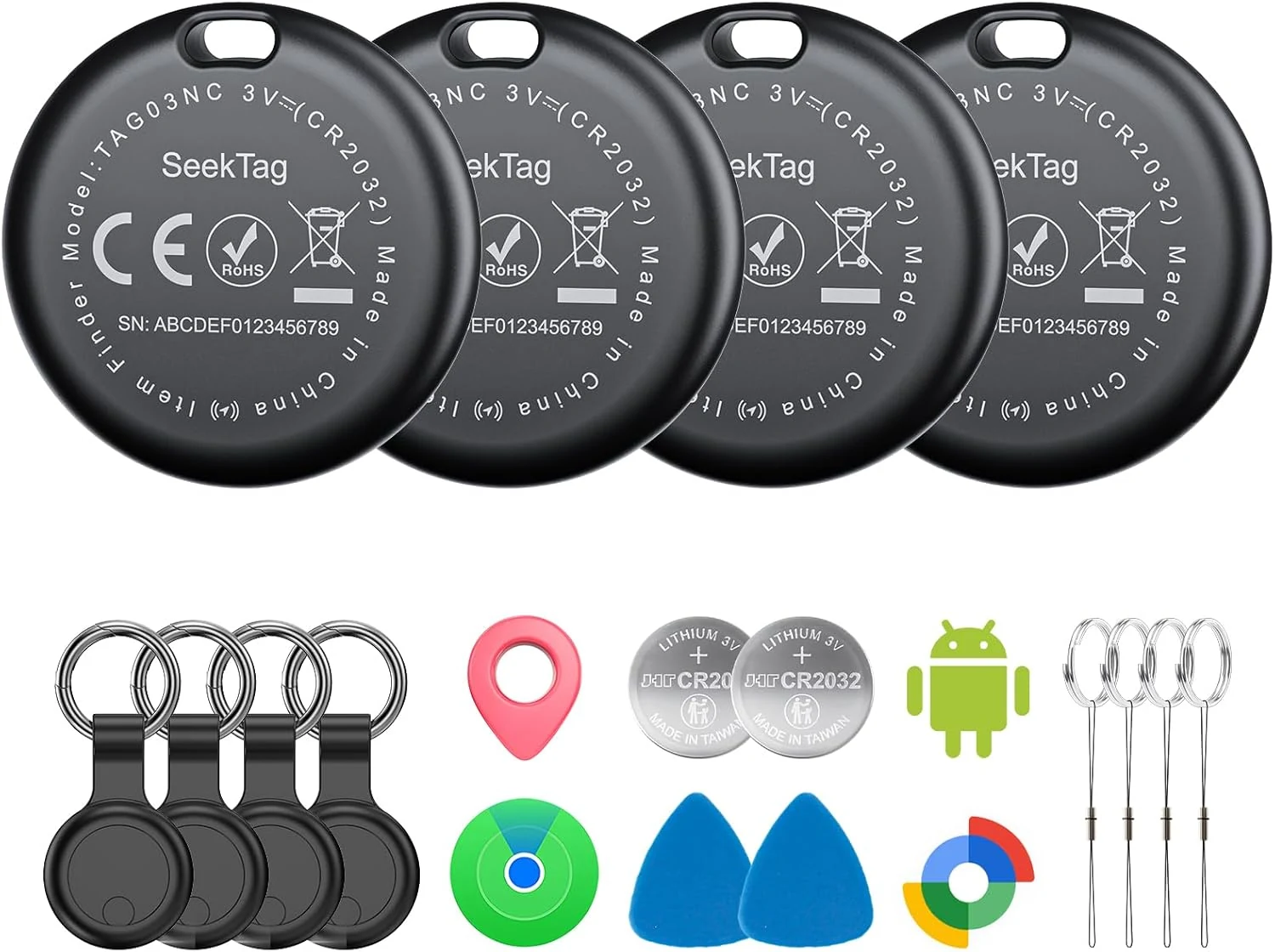 KIUP Air Tags for Android (4-Pack Air Tracker Tags)