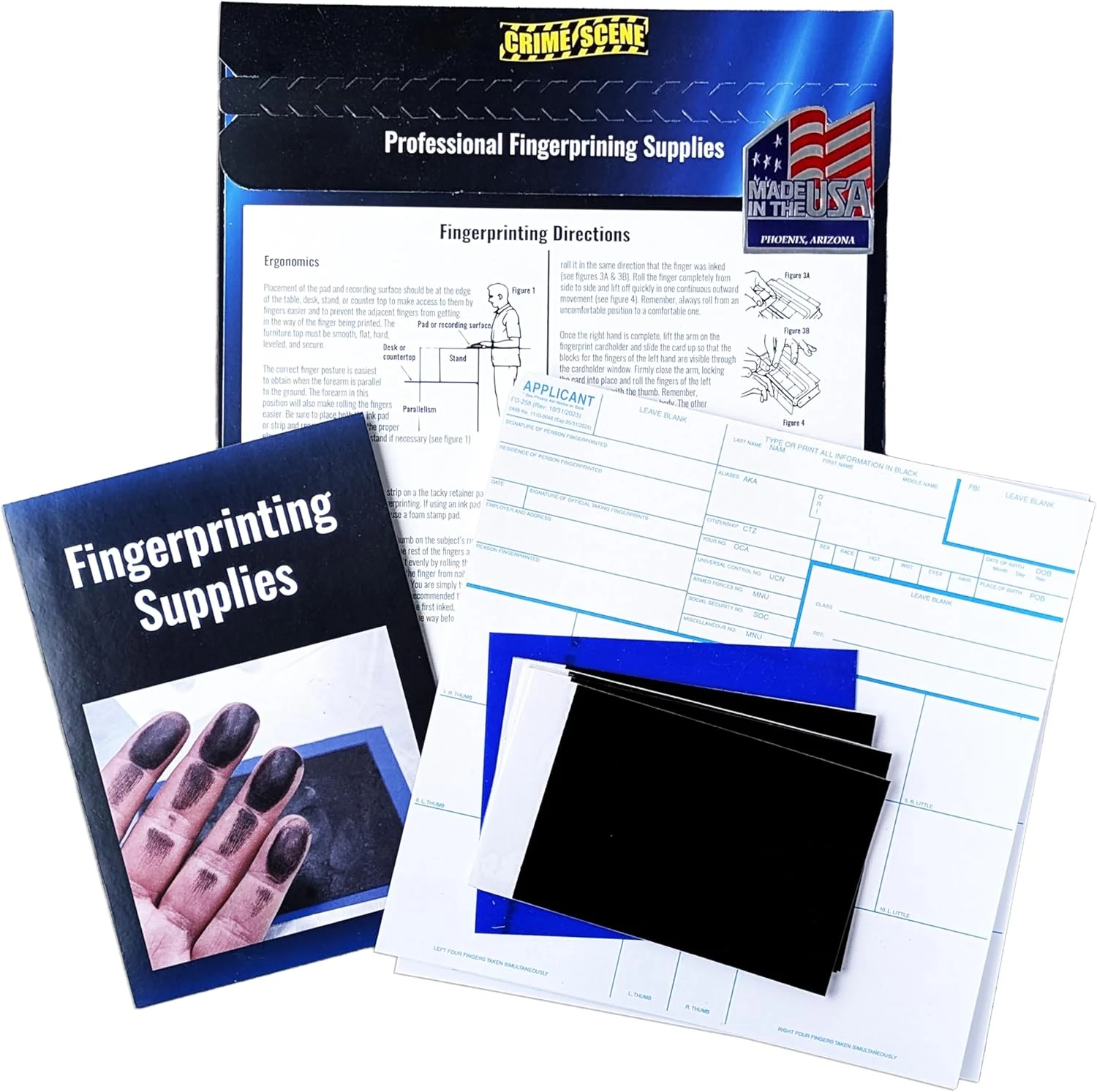 Crime Scene FD-258 Fingerprint Kit: Five Cards, Ink and Directions for use