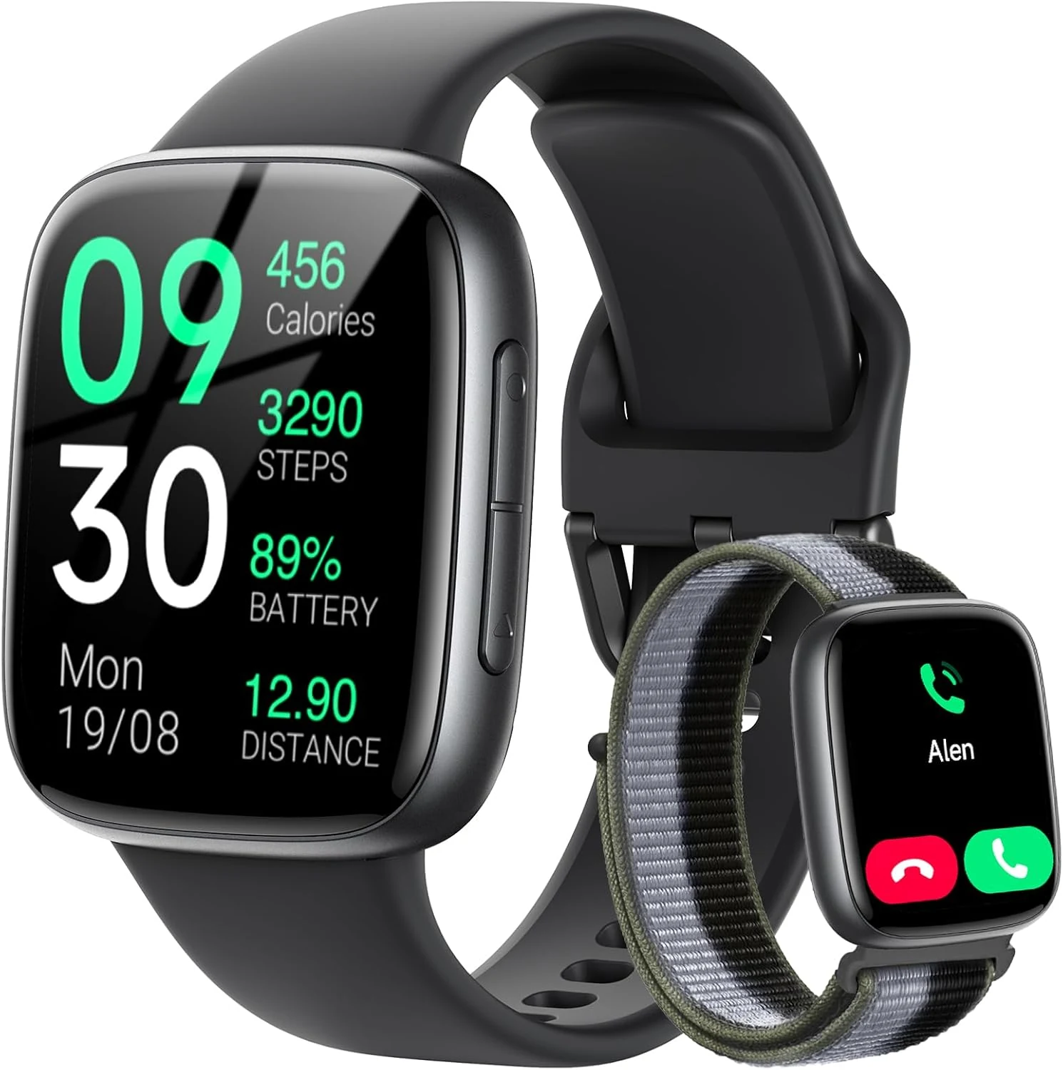 Fitpolo Smart Watch, 1.85" AMOLED Fitness Tracker with Bluetooth Call