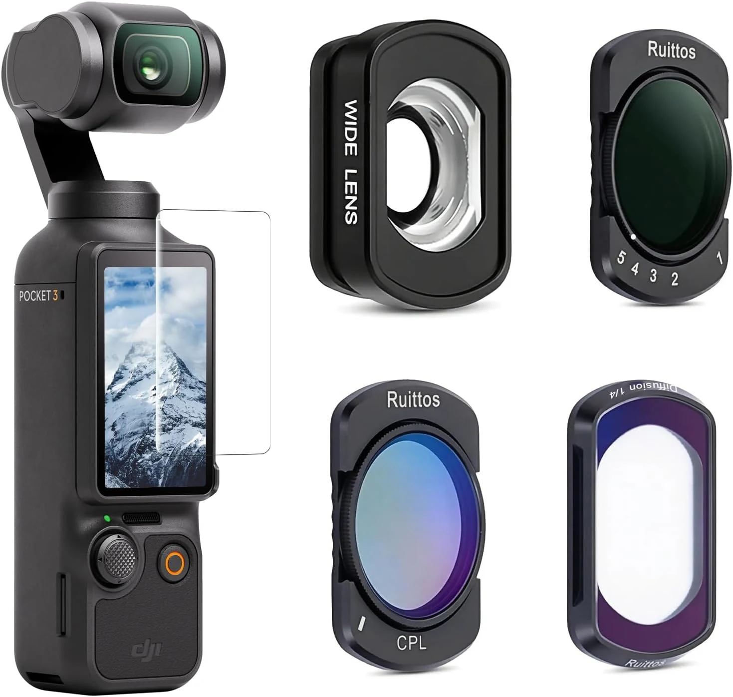 Ruittos 4-Pack Magnetic Filter Set for DJI Osmo Pocket 4/3