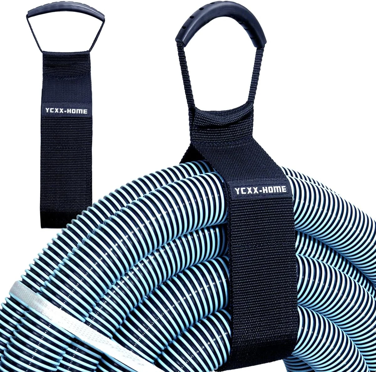 2 PCS Heavy Duty Cord Storage Wrap Holder Extension Hook and Loop Cord Hose Organizer Strap with Carrying Handle (LARGE-28'')