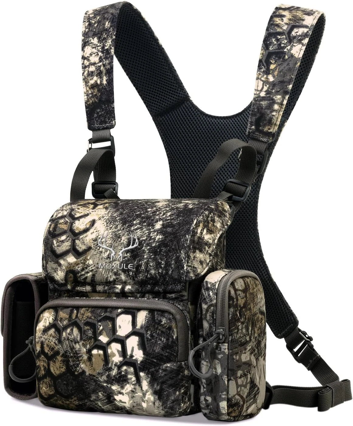 MOXULE Binocular Harness Chest Pack: Waterproof Bino Case with Rangefinder Pocket for Birdwatching and Hiking- BINO R2 Pro