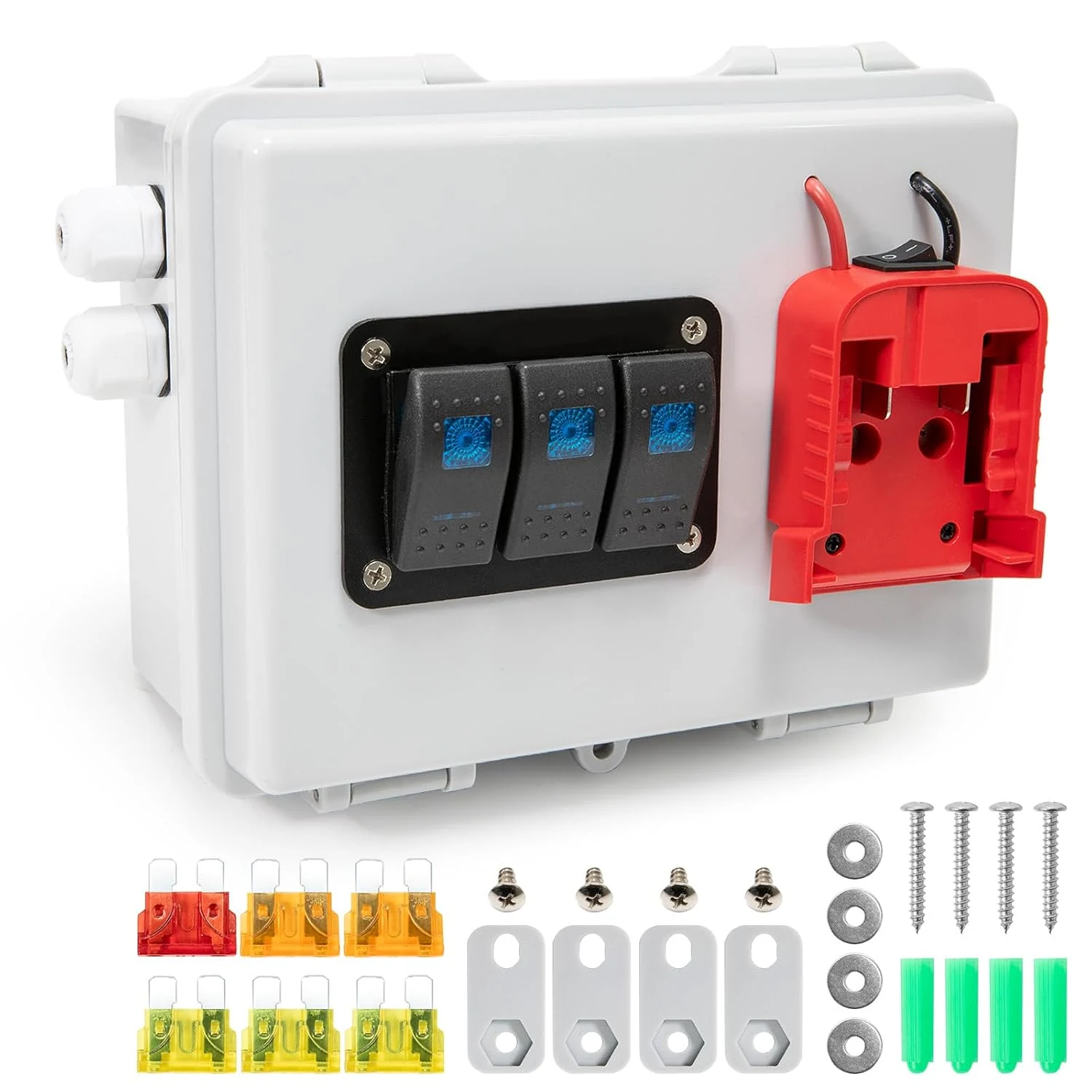Power Distribution Box with Battery Adapter Fit for Mil.Waukee 18V
