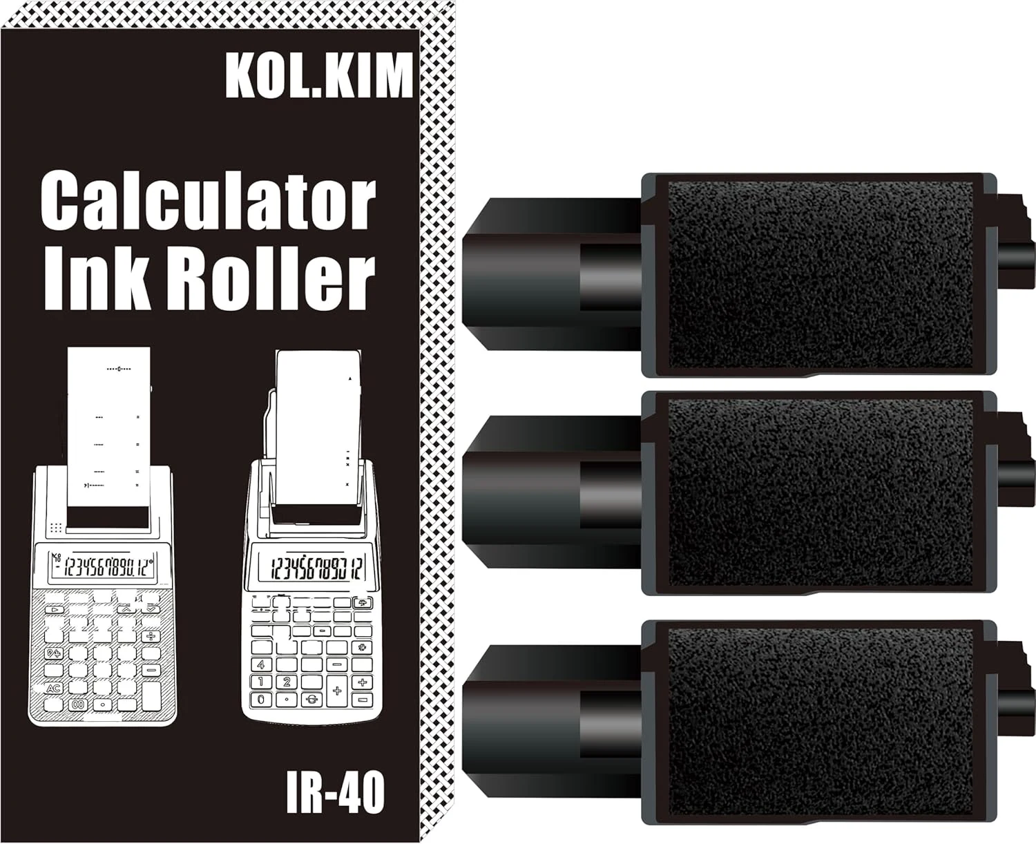 IR-40 Compatible Calculator Printer Ribbon Ink Roller Compatible for Casio
