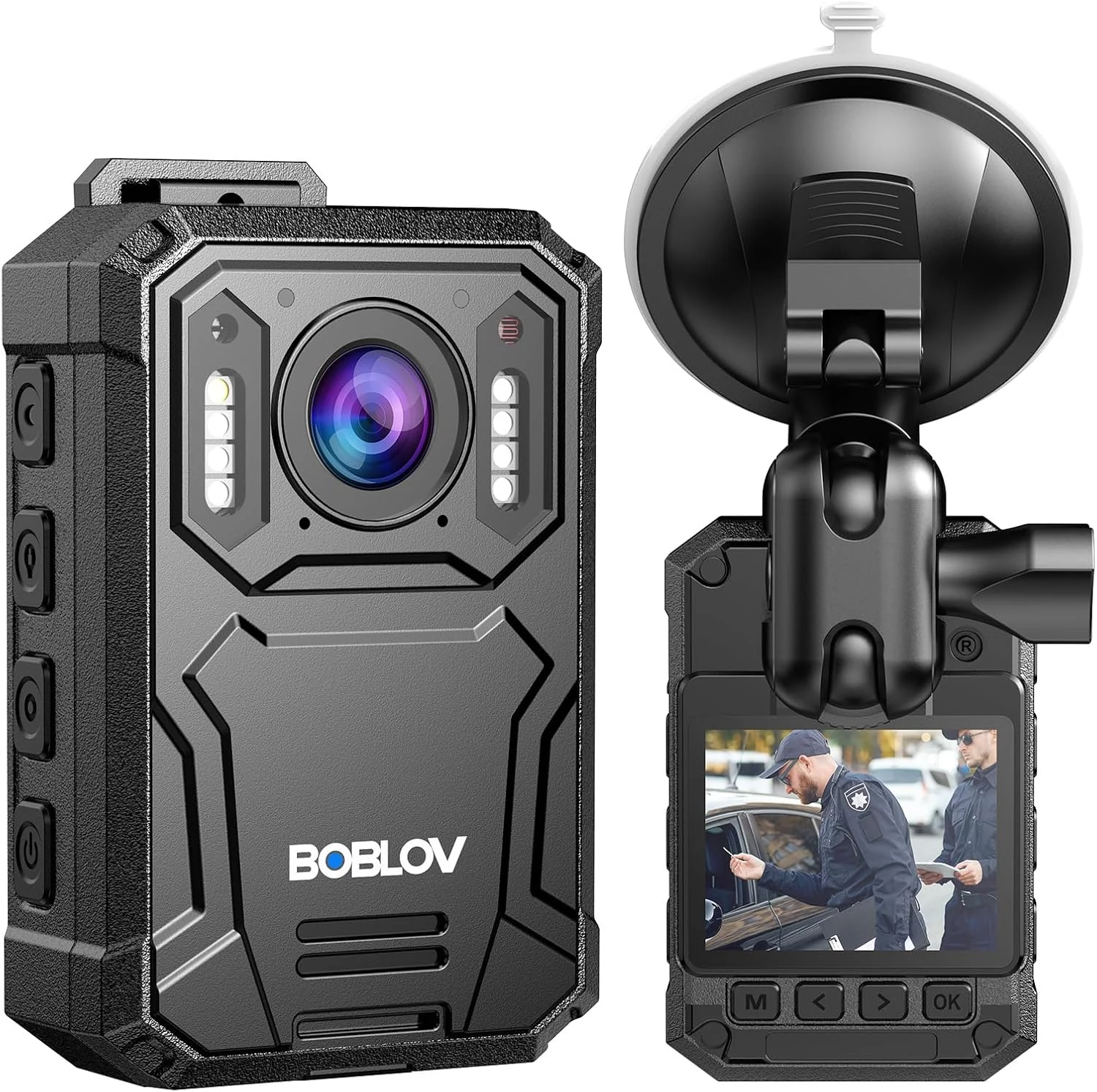 BOBLOV KJ23Pro 2K Body Camera (128GB) with Night Vision