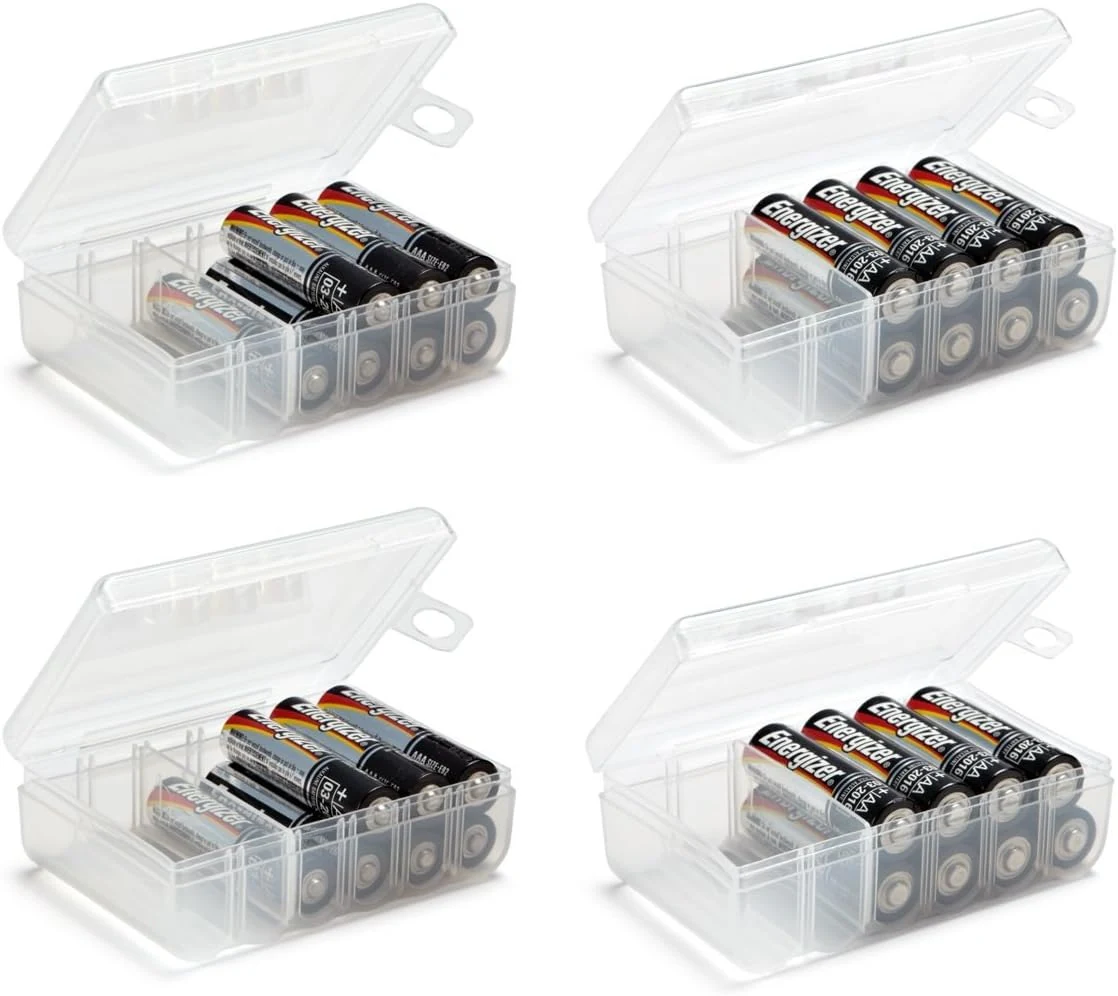 GlossyEnd Set of 4 - Two AA and Two AAA Battery Storage Box