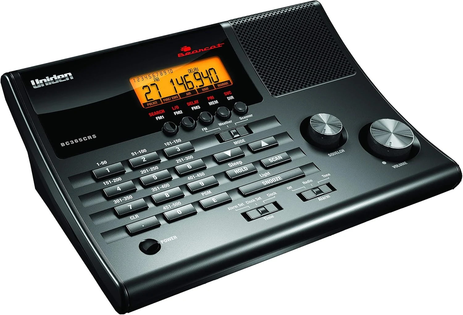 Uniden BC365CRS 500 Channel Scanner and Alarm Clock, Snooze, FM Radio, Weather Alerts