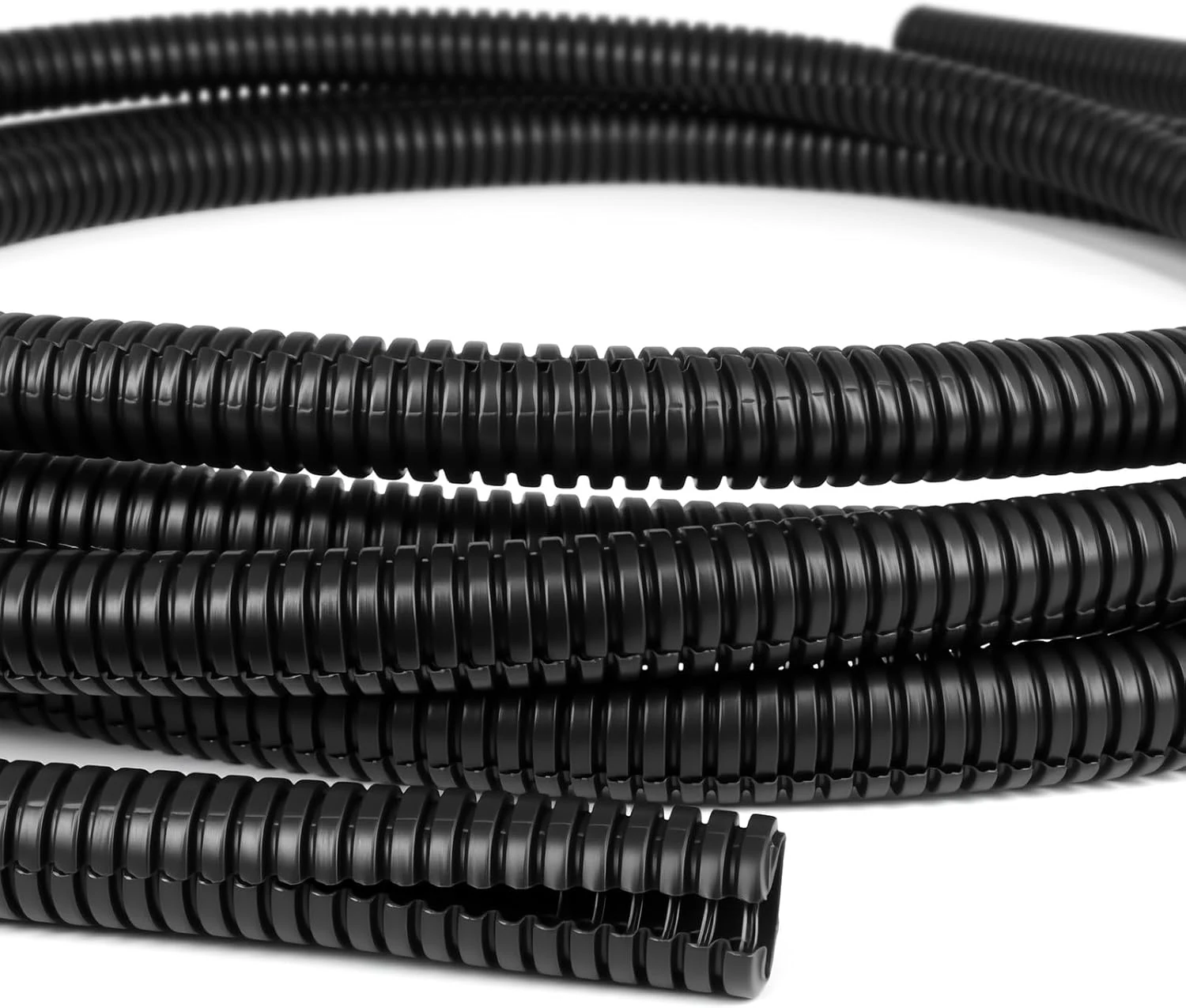 Split Wire Loom Tubing,10,25ft Cord Protectors from Pets No Chew, Flexible Wire Covers Cord Protectors, Protective Split Cable Sleeve for Automotive Home Industrial Wires (Black, 0.3inch-10ft)