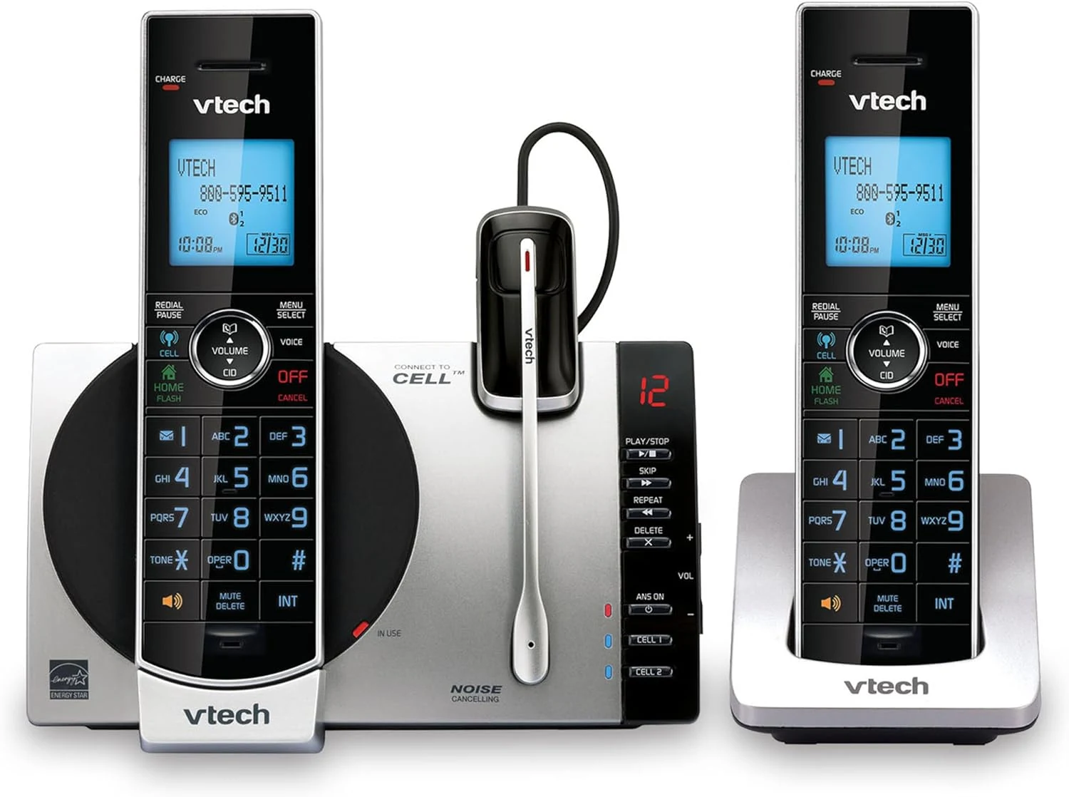VTech DS6771-3 Connect to Cell, Cordless Phone with Answering Machine