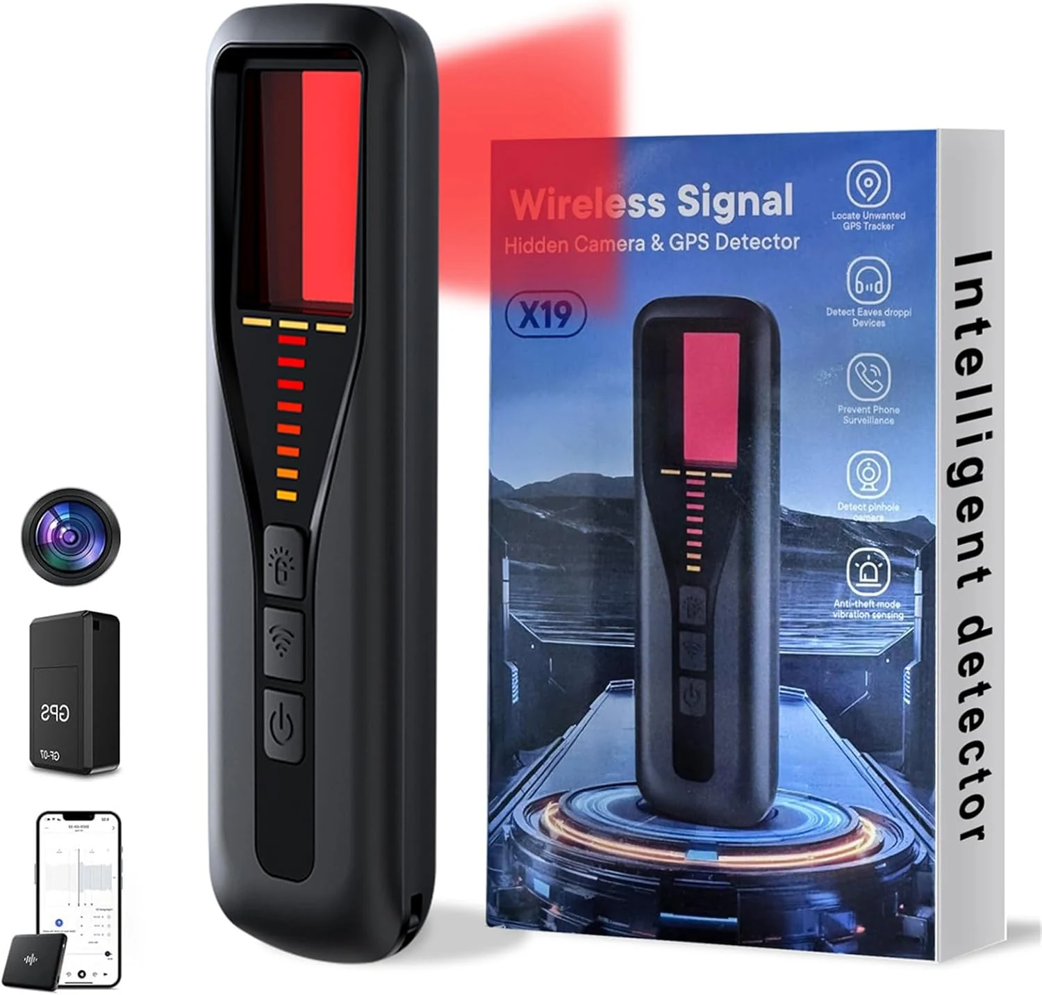 AI Hidden Camera Detectors for Travel 2026 Upgraded Spy Camera Finder, Wireless Signal Scanner for Car/ Bathroom/ Hotel (X13)