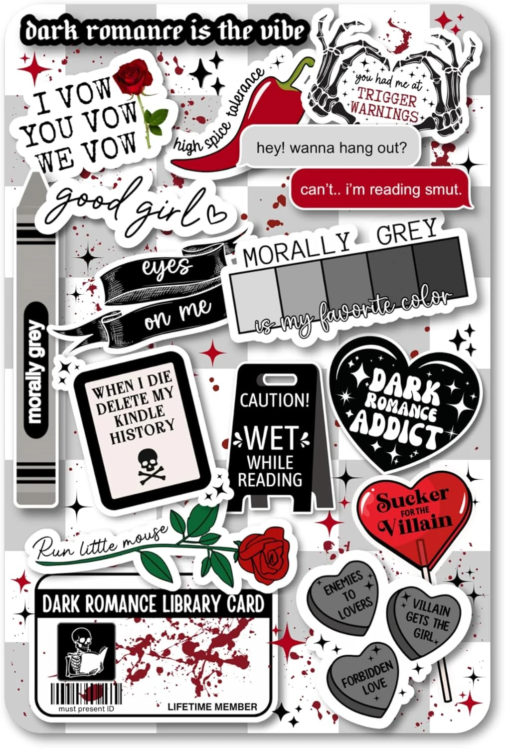 Clear Back Cover Insert for Kindle | Gothic Bookish Decor (Kindle Paperwhite 6.8")