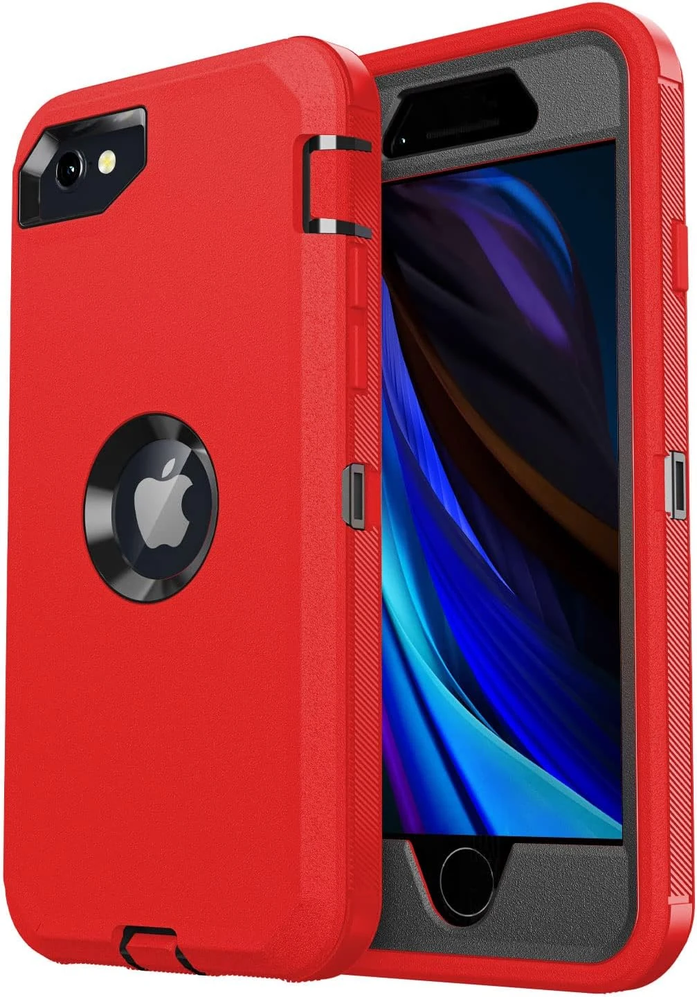 jaroco for iPhone SE Case 2022/2020,iPhone 8/7 [Shockproof] [Dropproof] [Dust-Proof] with Non-Slip Removable iPhone SE 2022 Case 4.7 Inch-Red
