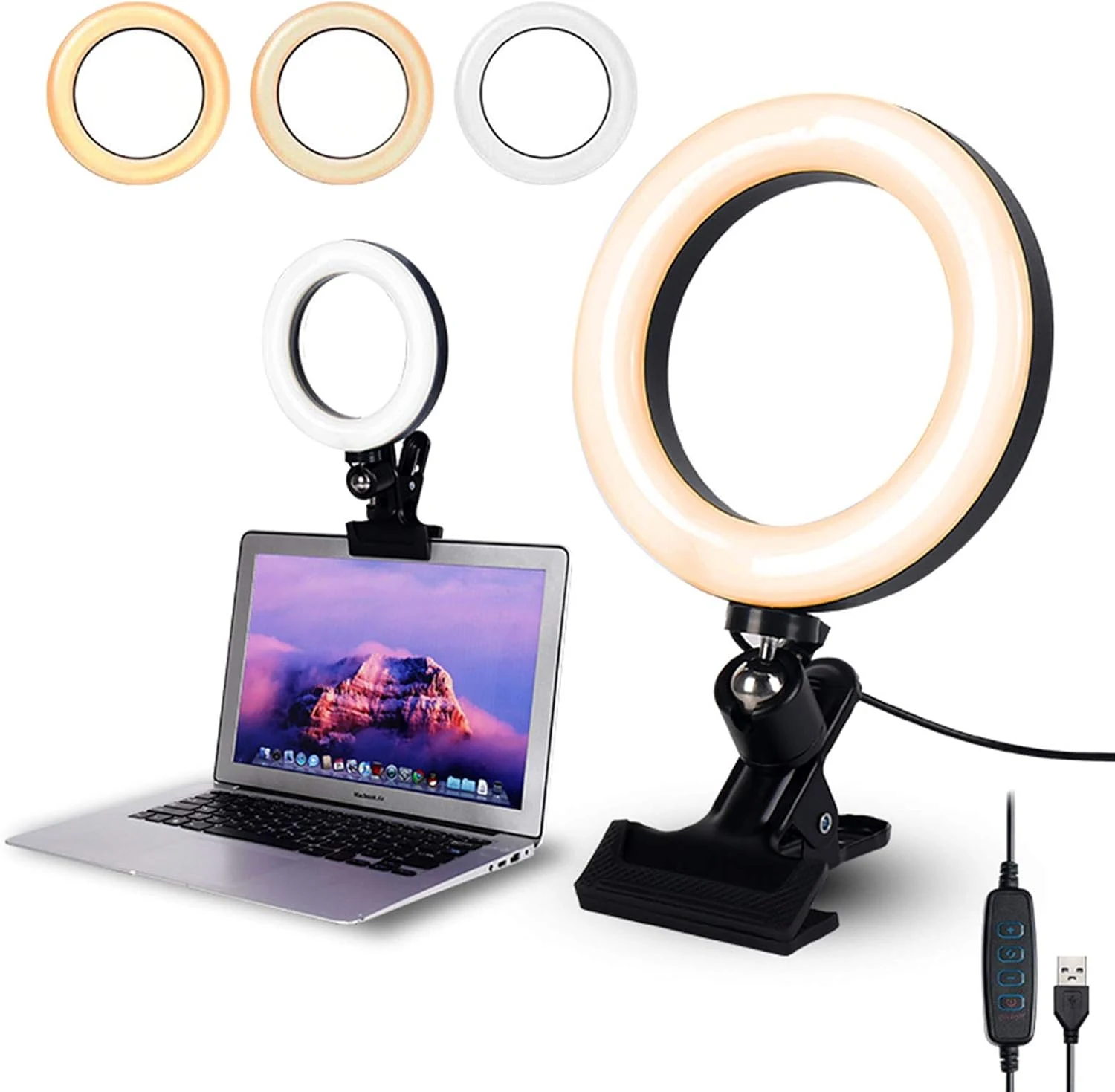 6.3" Ring Light with Clamp Mount for Laptop,Webcam Light with review