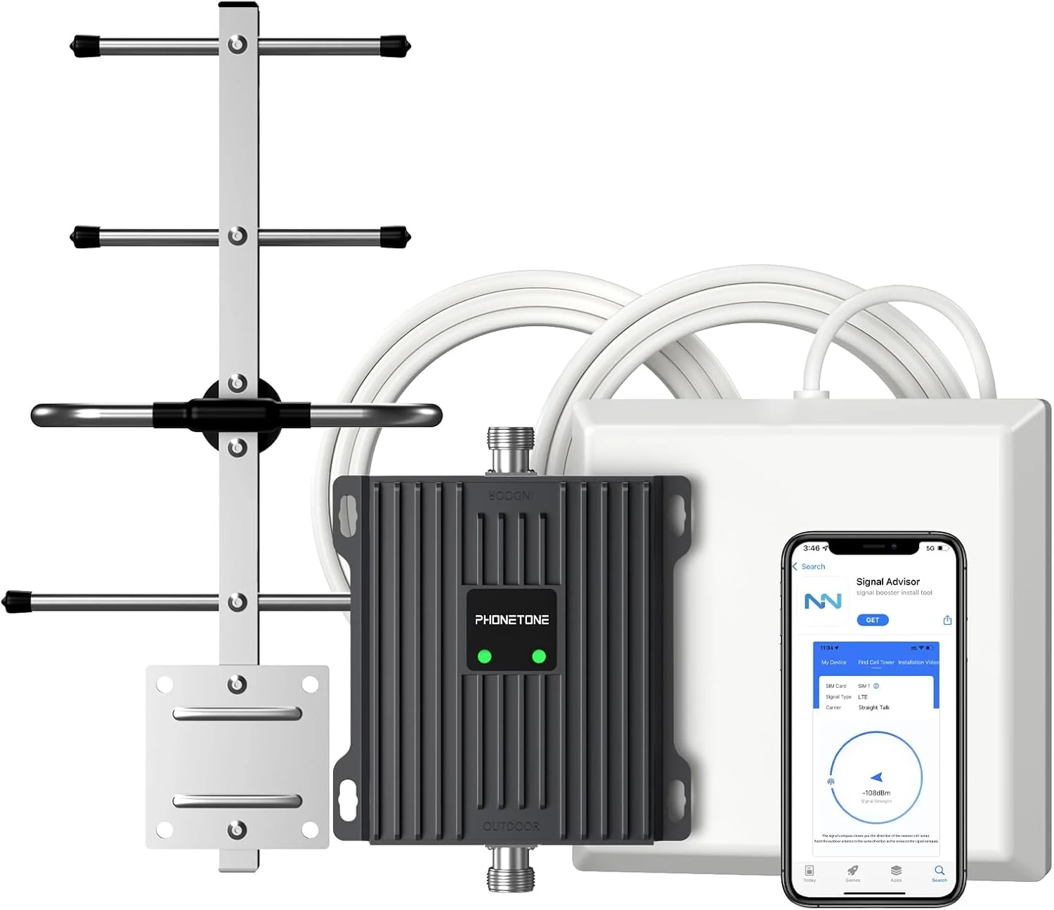 Phonetone Cell Phone Signal Booster for Verizon and AT&T