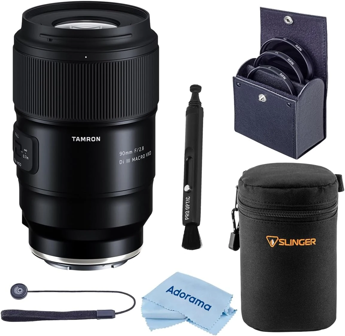 Tamron 90mm f/2.8 Di III VXD Macro Lens for Sony E, Bundle with Lens Case and 67mm Filter Kit