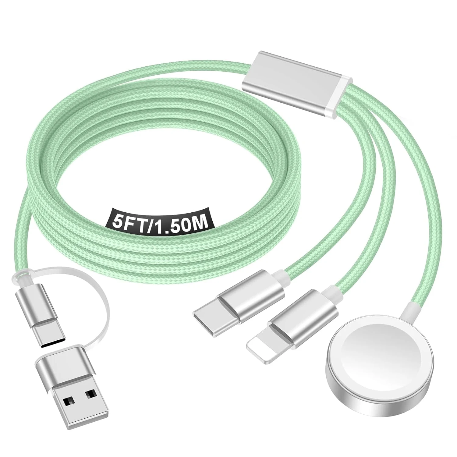Travel Essentials for Apple Watch Charger,iPhone Charger,3 in 2 Type C/Lightning/Magnetic Travel Charging Cable