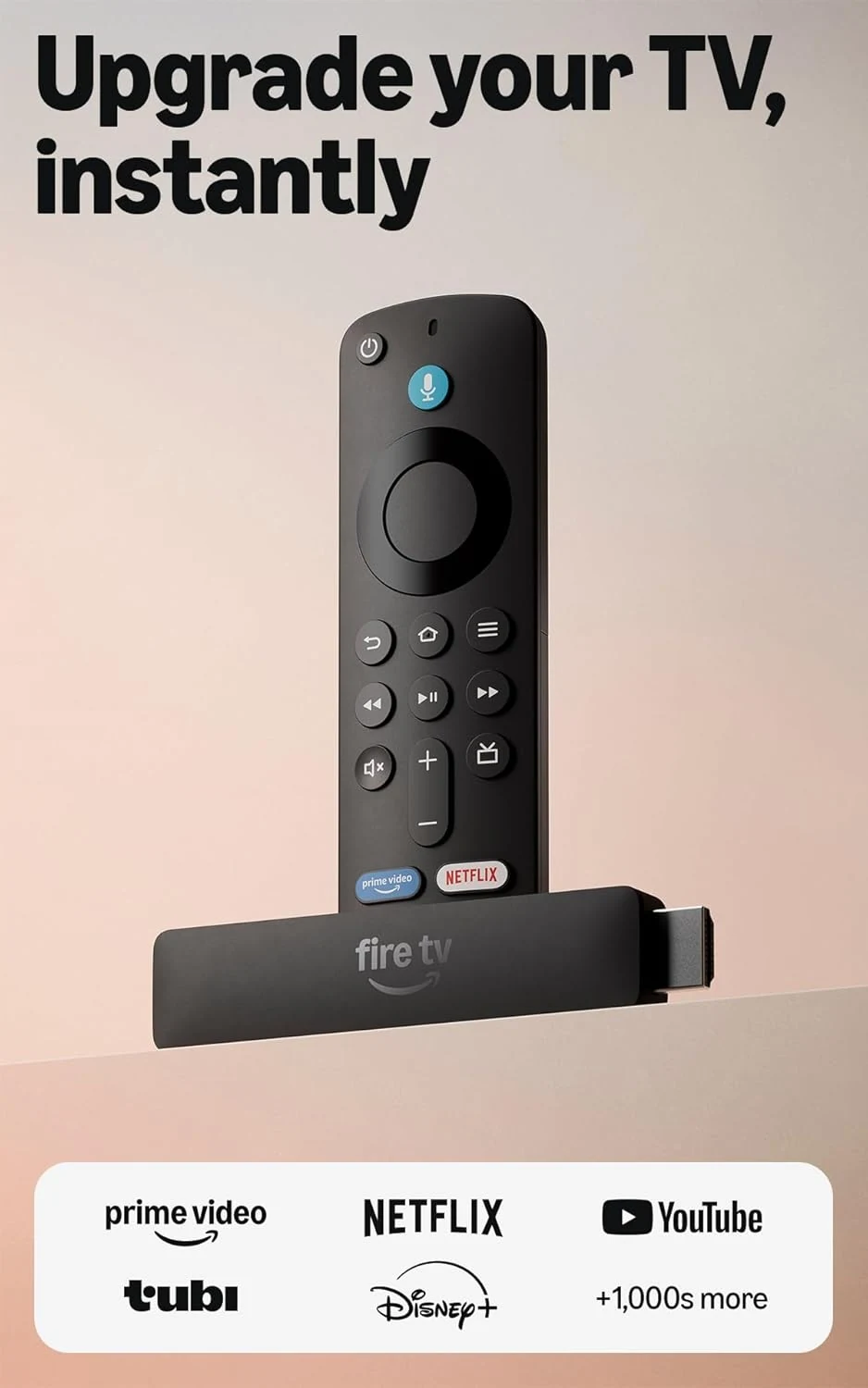 Amazon Fire TV Stick HD (newest model), free & live TV, Alexa Voice Remote