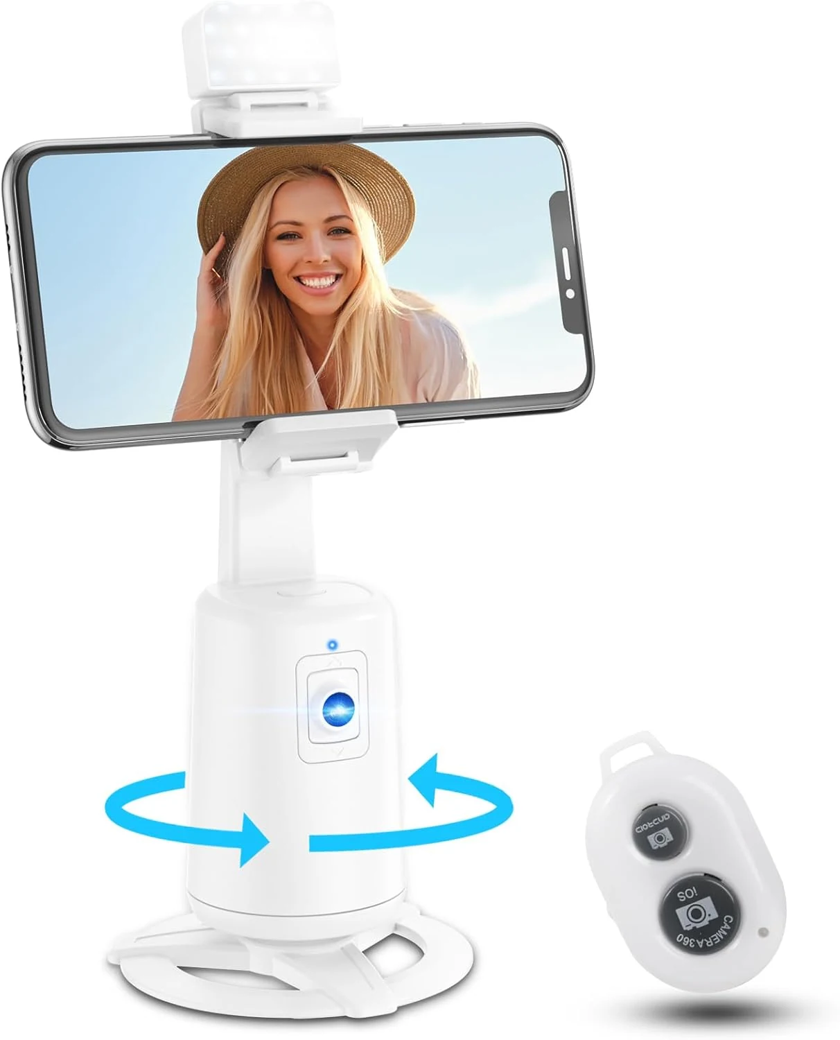 Auto Face Tracking Tripod 360° Rotating Cell Phone Photo and review