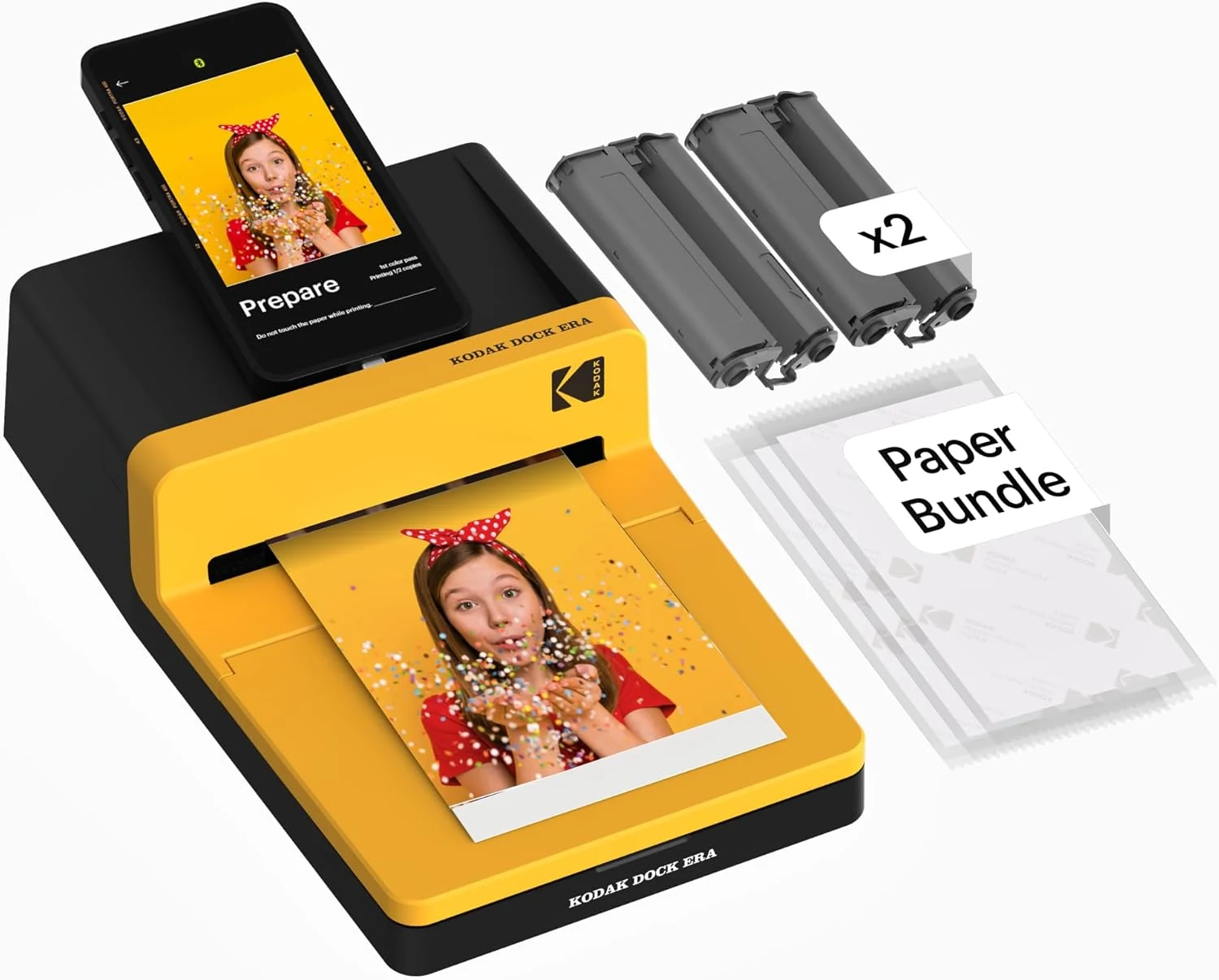 KODAK Dock Era 4x6'' Desktop Photo Printer, 50 Sheets, Docking & Bluetooth Smartphone Printer for iPhone & Android, Instant Color Prints, 4PASS Dye Sublimation