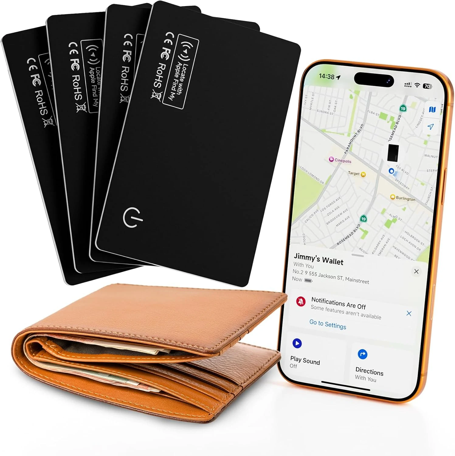 4-Pack 2026 MFi Certified Air Card Tag Tracker Wallet Tracker