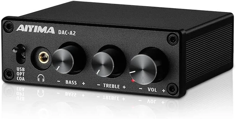AIYIMA DAC-A2 Headphone Amplifier DAC with Bass Treble Controls PC-USB/Optical/Coaxial
