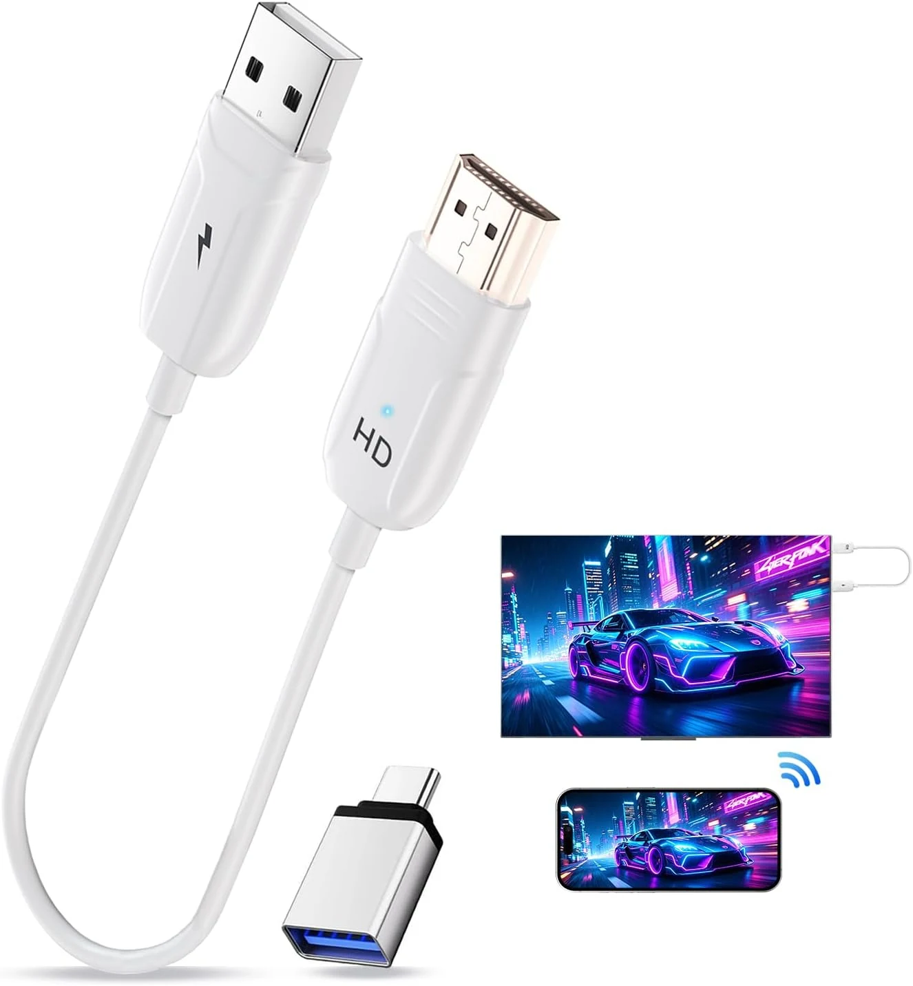 INVERSE NET Wireless HDMI Display Adapter Plug and Play, Screen Mirroring Adapter