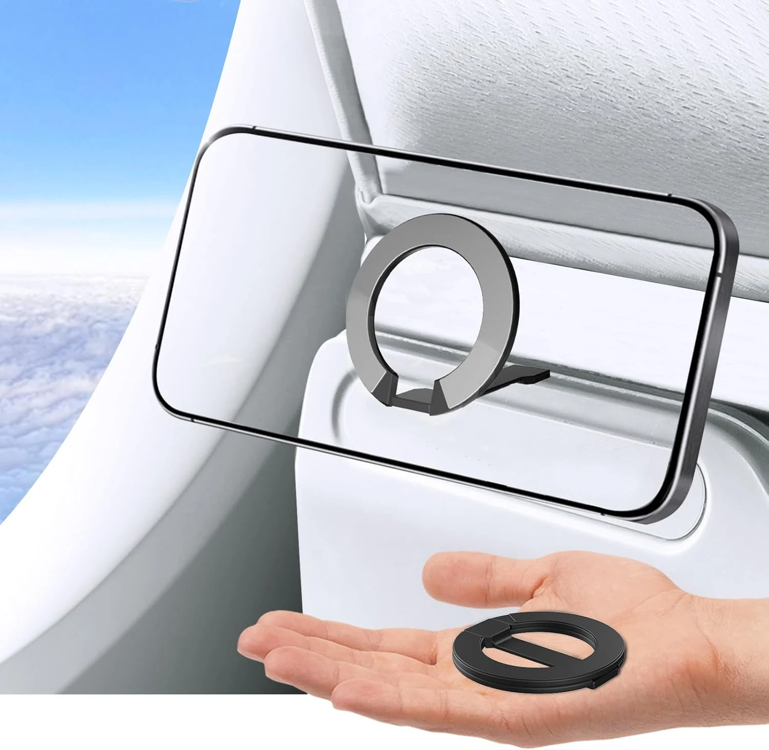 MCCHJoy Mini Universal in Flight Airplane Phone Holder, 360°Rotation Foldable Phone Mount