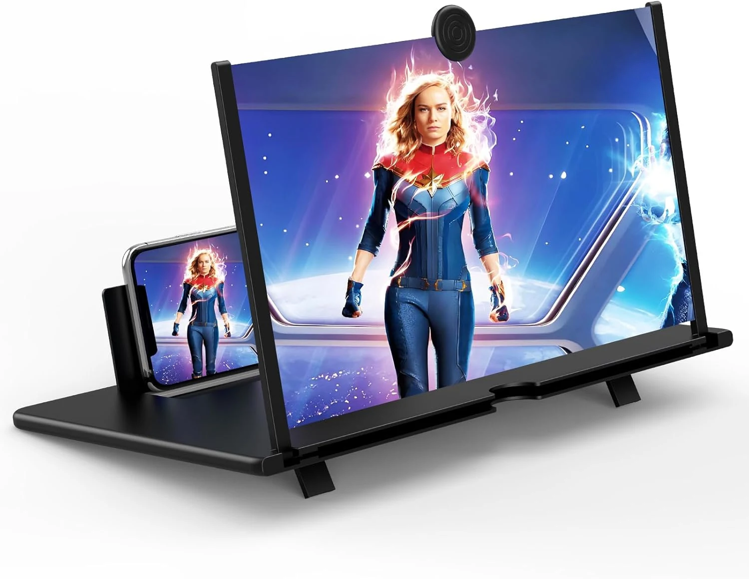 16" Screen Magnifier for Cell Phone, 3D HD Magnifying Projector Screen Enlarger (Black)