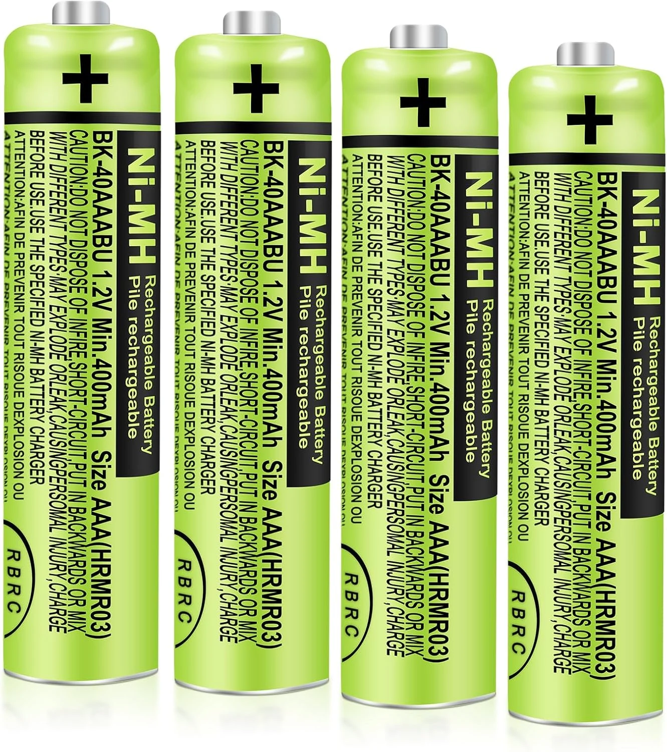 4Pack BK-40AAABU AAA Rechargeable Battery 400mAh 1.2V for Panasonic Cordless Phone Ni-MH
