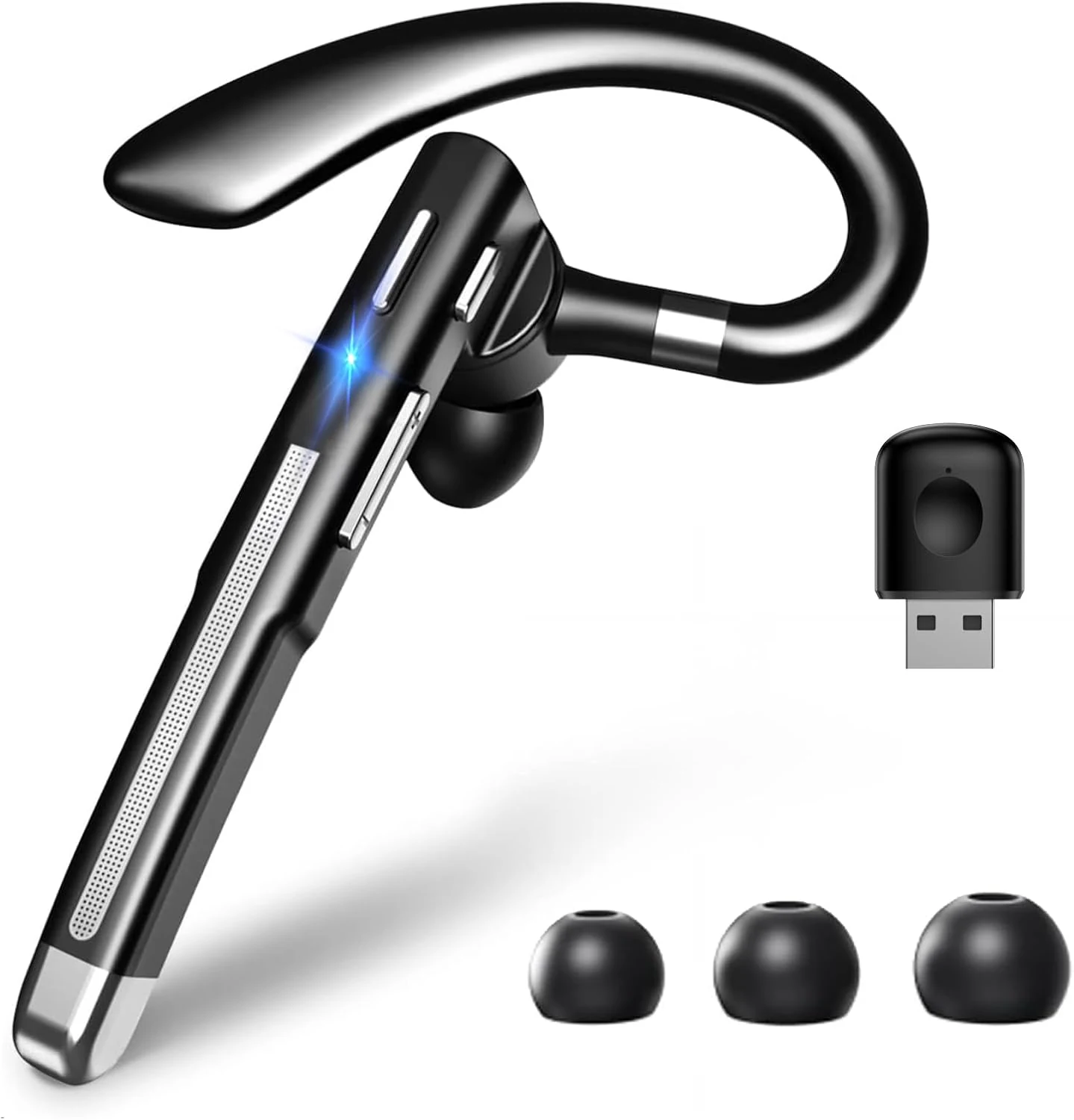 Boytond Bluetooth Earpiece V6.1, Single-Ear Bluetooth Headset with USB Dongle, 10H Talk review