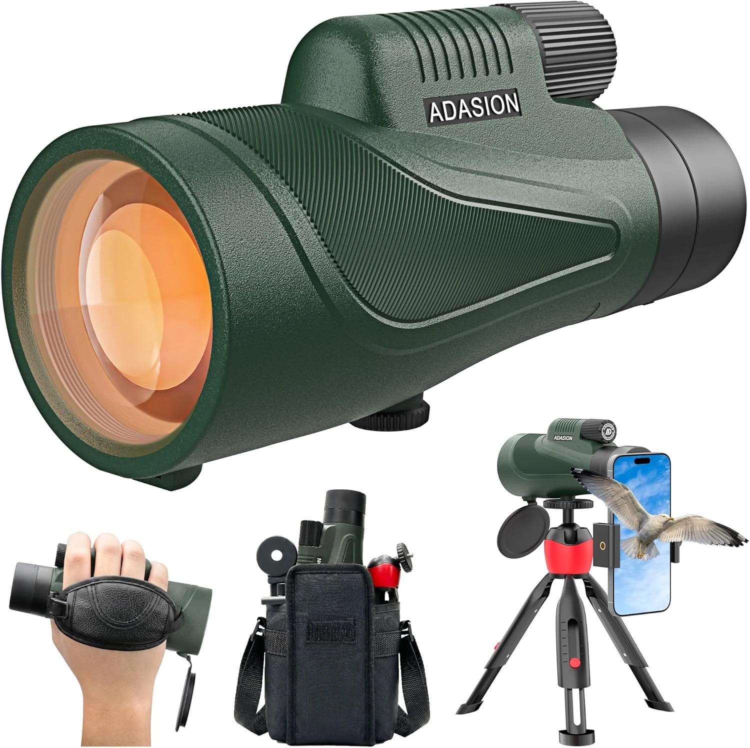 12x54 Monocular Telescope for Adults High Powered with Tripod and Phone Adapter (BAK4 FMC, IPX7)