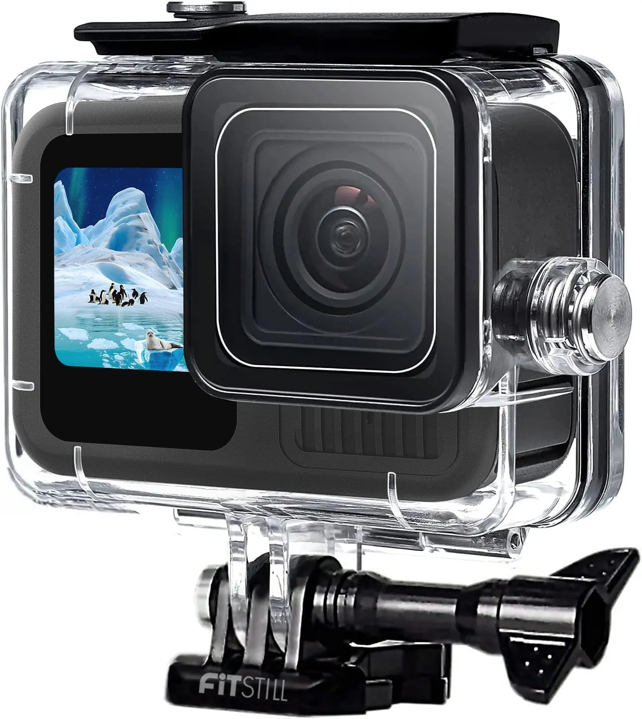 FitStill Underwater Waterproof Diving Housing for Go Pro Hero 13/12/11/10/9 Black, 60M/196FT