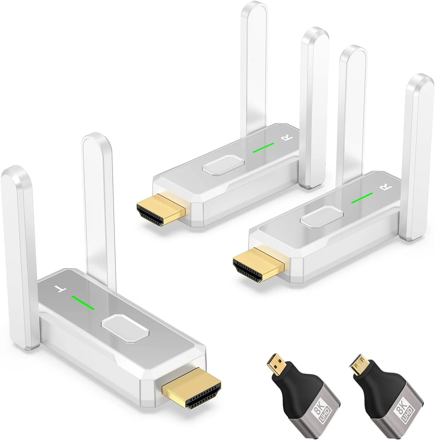 KVZOO Wireless HDMI Transmitter and 2 Receivers (500 FT/150M, 2.4G+5G Plug & Play)