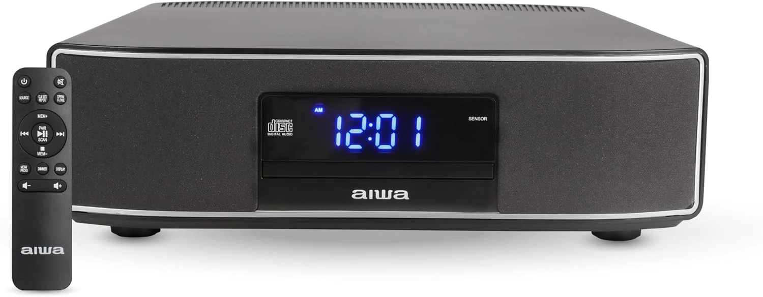 AIWA Exos Home Speaker, Premium 30W RMS Sound System with CD Player, Bluetooth Connectivity, FM Radio, Optical Digital Input